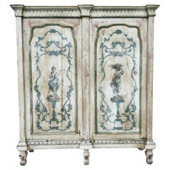 Antique 18th Century Venetian Painted Two Door Cabinet 