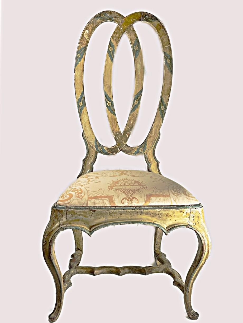 18th Century Venetian Polychrome Painted Rococo Side Chair 9