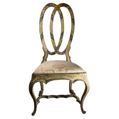 18th Century Venetian Polychrome Painted Rococo Side Chair