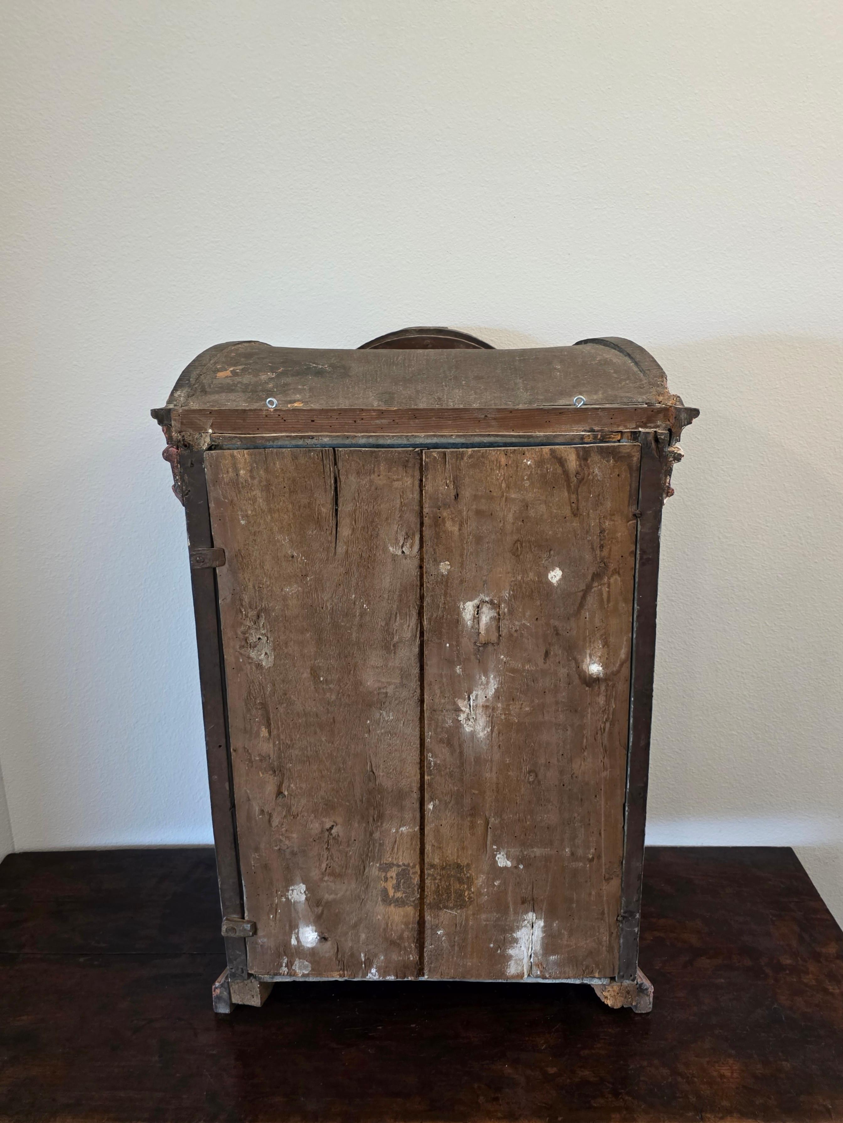 18th Century Venetian Rococo Carved Polychromed Shrine Niche For Sale 7