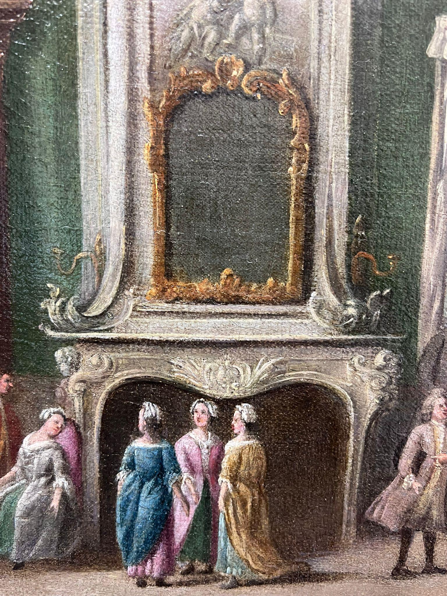 Figure eleganti del 18° secolo, periodo rococò italiano, in un ambiente interno sontuoso 1