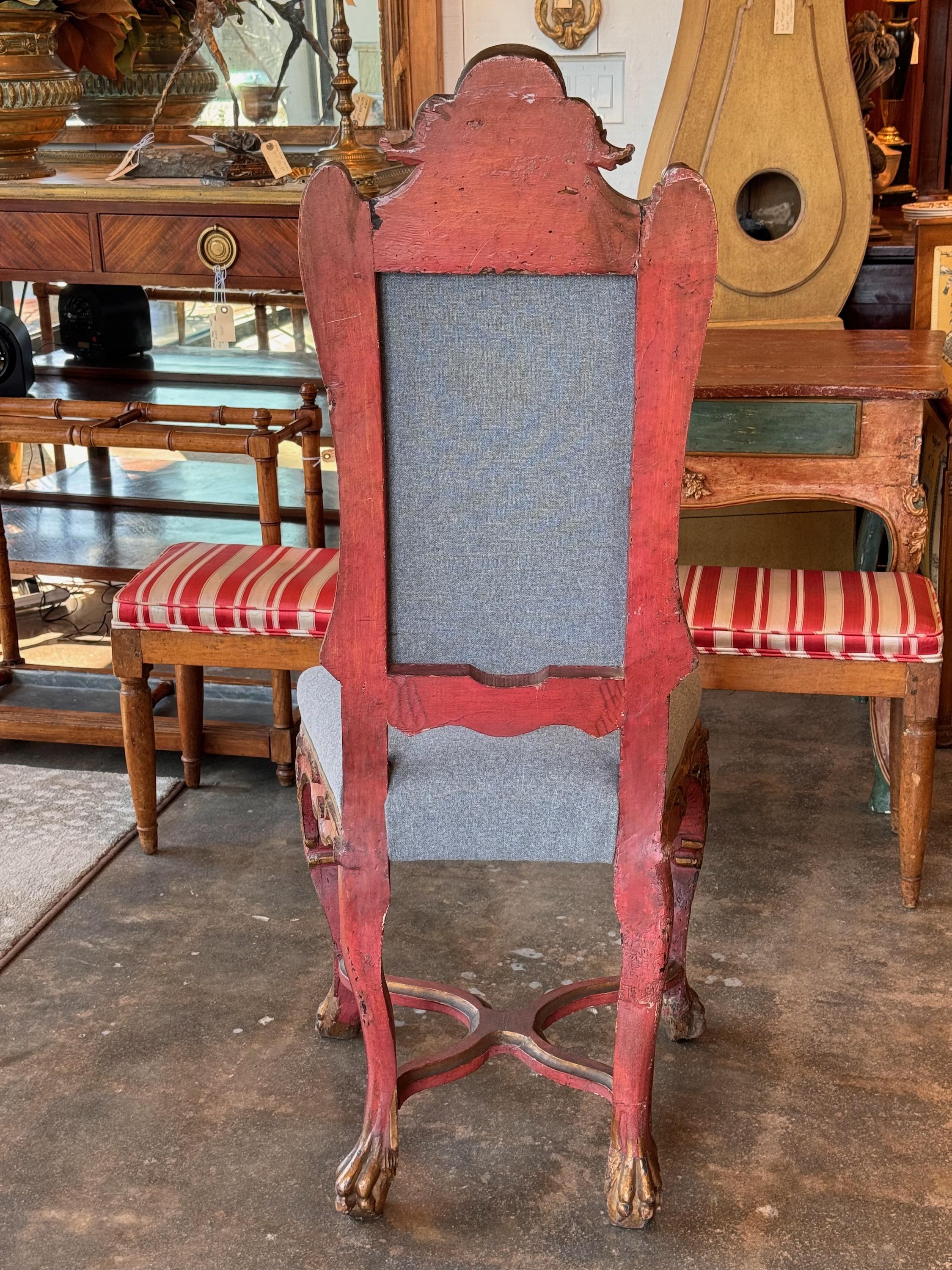 Upholstery 18th Century Venetian Side Chair For Sale