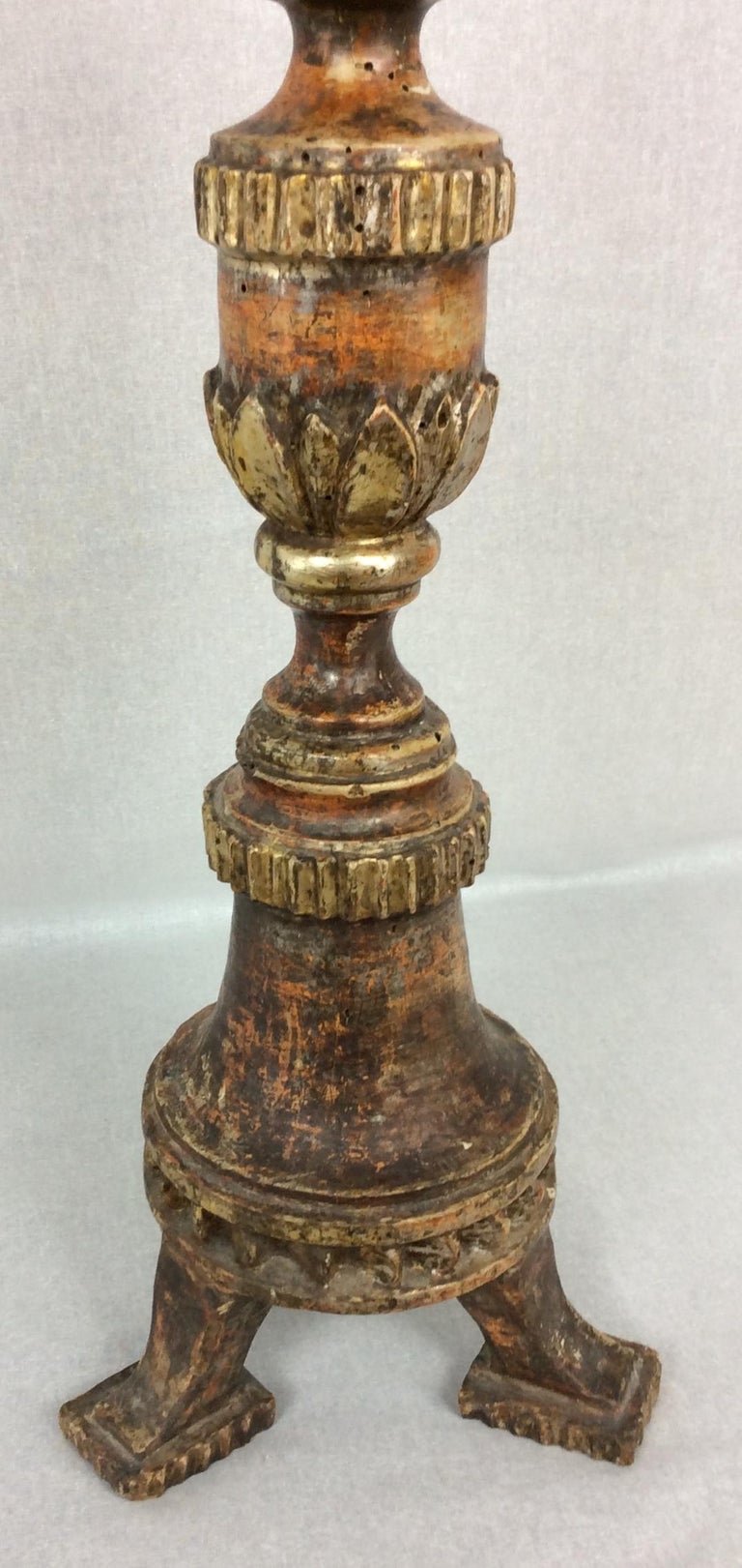 18th Century Gilded Wood Candle Stand or Spike For Sale at 1stDibs