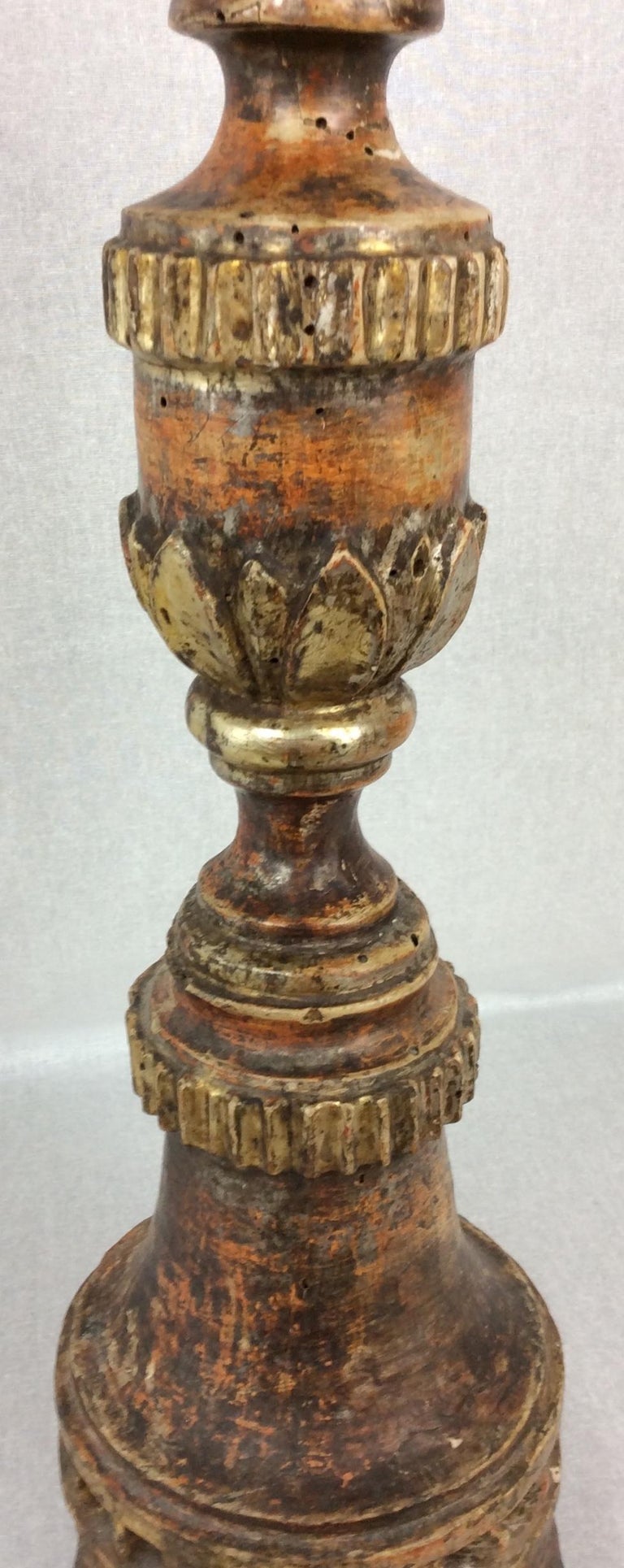 18th Century Gilded Wood Candle Stand or Spike For Sale at 1stDibs