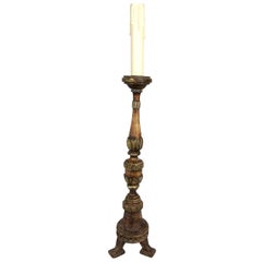 18th Century Venetian Gilded Wood Candle Stand or Spike