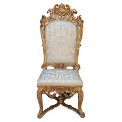 Chaise trône vénitienne du XVIIIe siècle