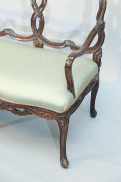 18th Century Venetian Walnut Hall Settee