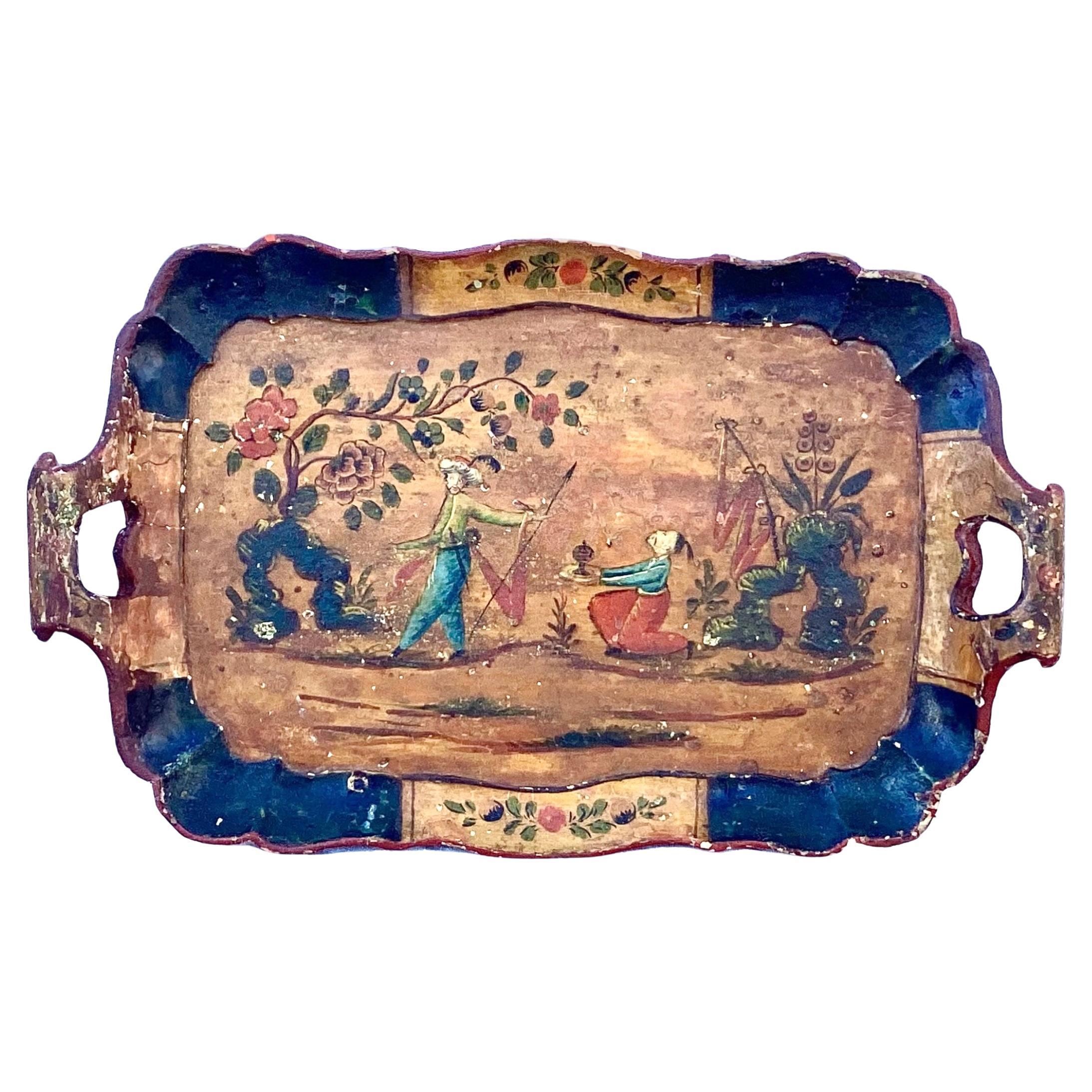 18th Century Venetian Wooden Tray For Sale