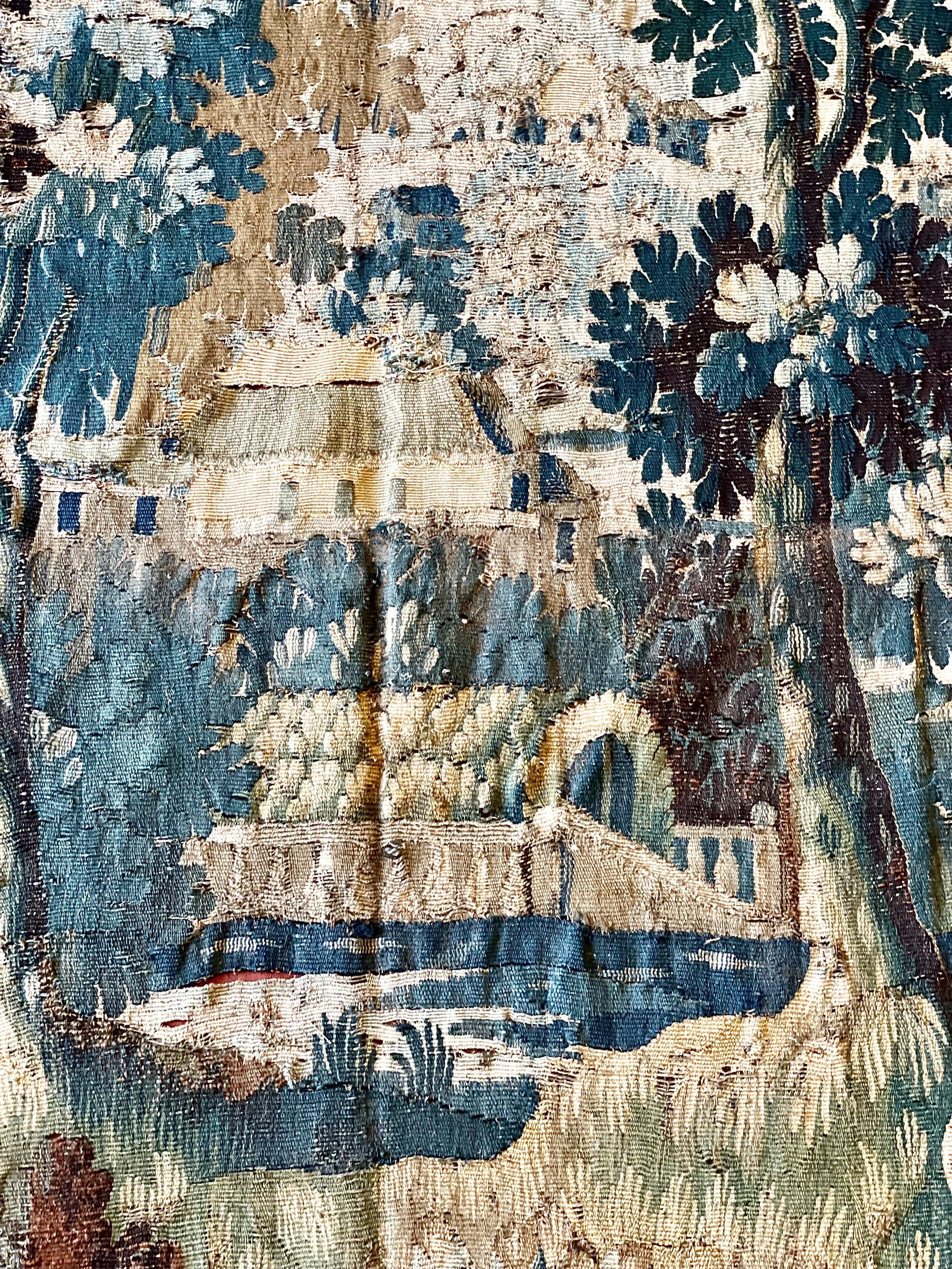 Französischer Aubusson-Wandteppich „Verdure“ aus dem 18. Jahrhundert (Handgewebt) im Angebot