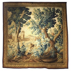 Arazzo in lana e seta Verdure "Exotique" del XVIII secolo proveniente dalle Fiandre