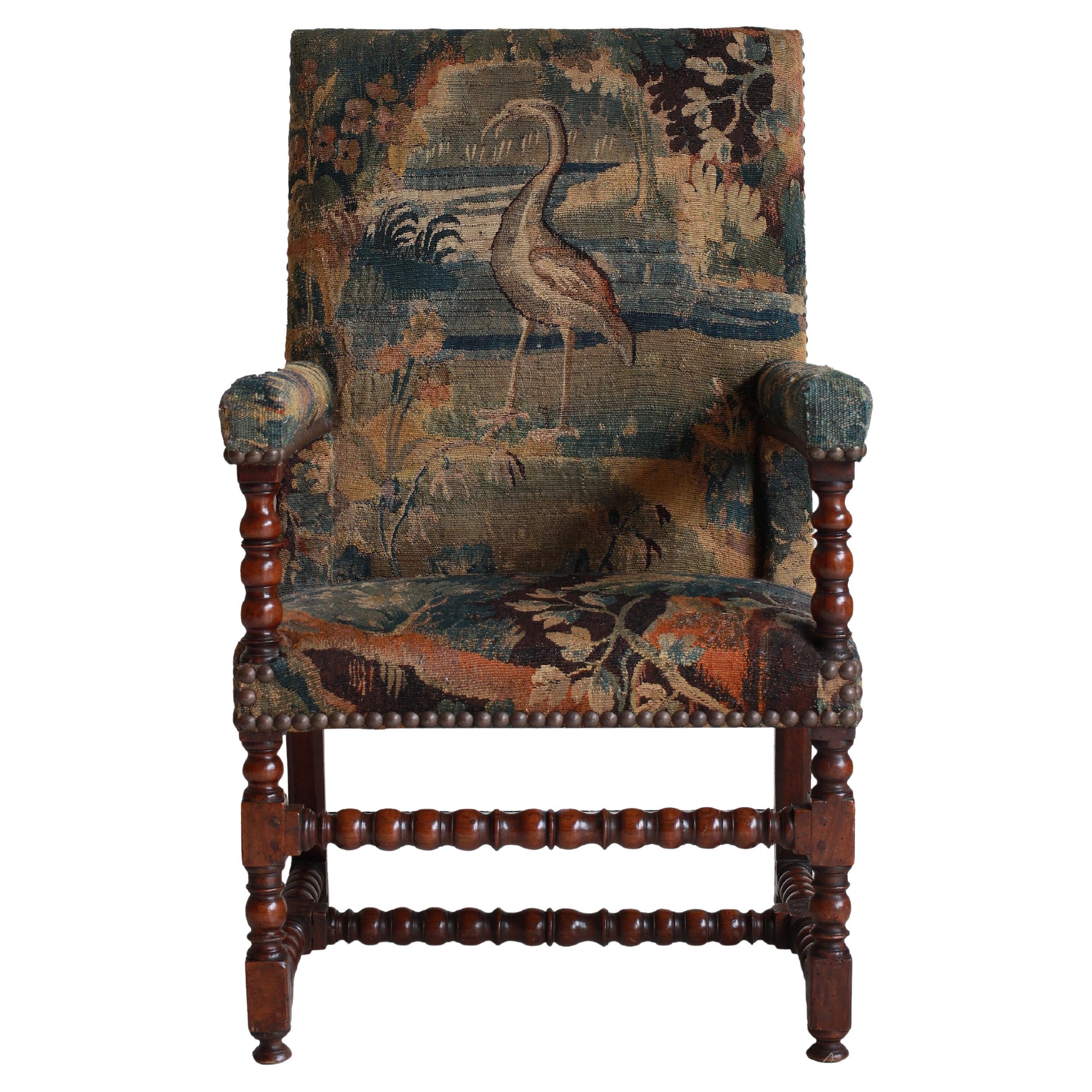 18th Century Verdure Tapestry Armchair