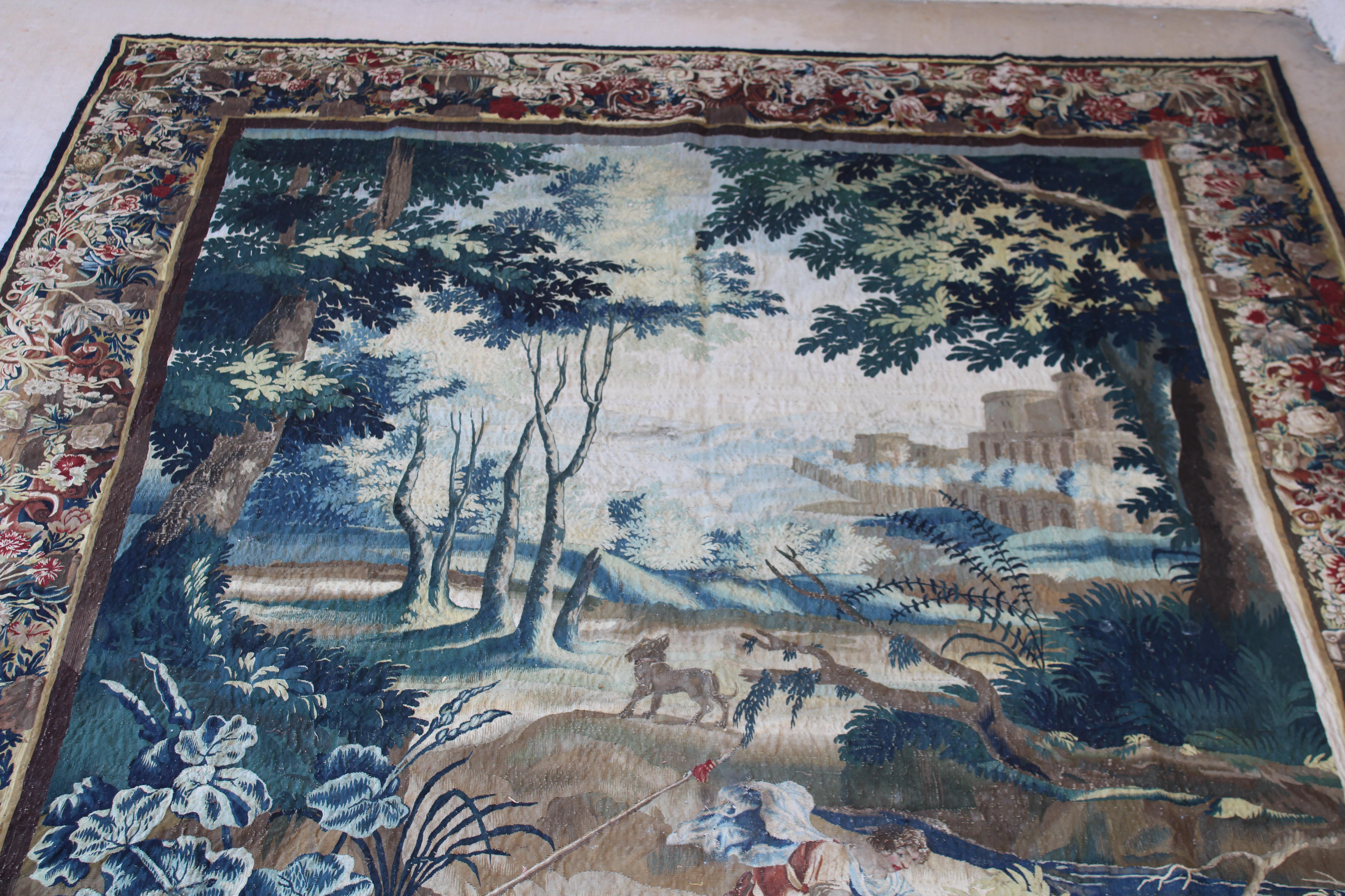 Verdure-Wandteppich aus dem 18. Jahrhundert  im Angebot 3