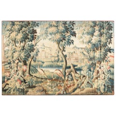 Authentic 18th Century Verdure Tapestry 'Fragment' Rug