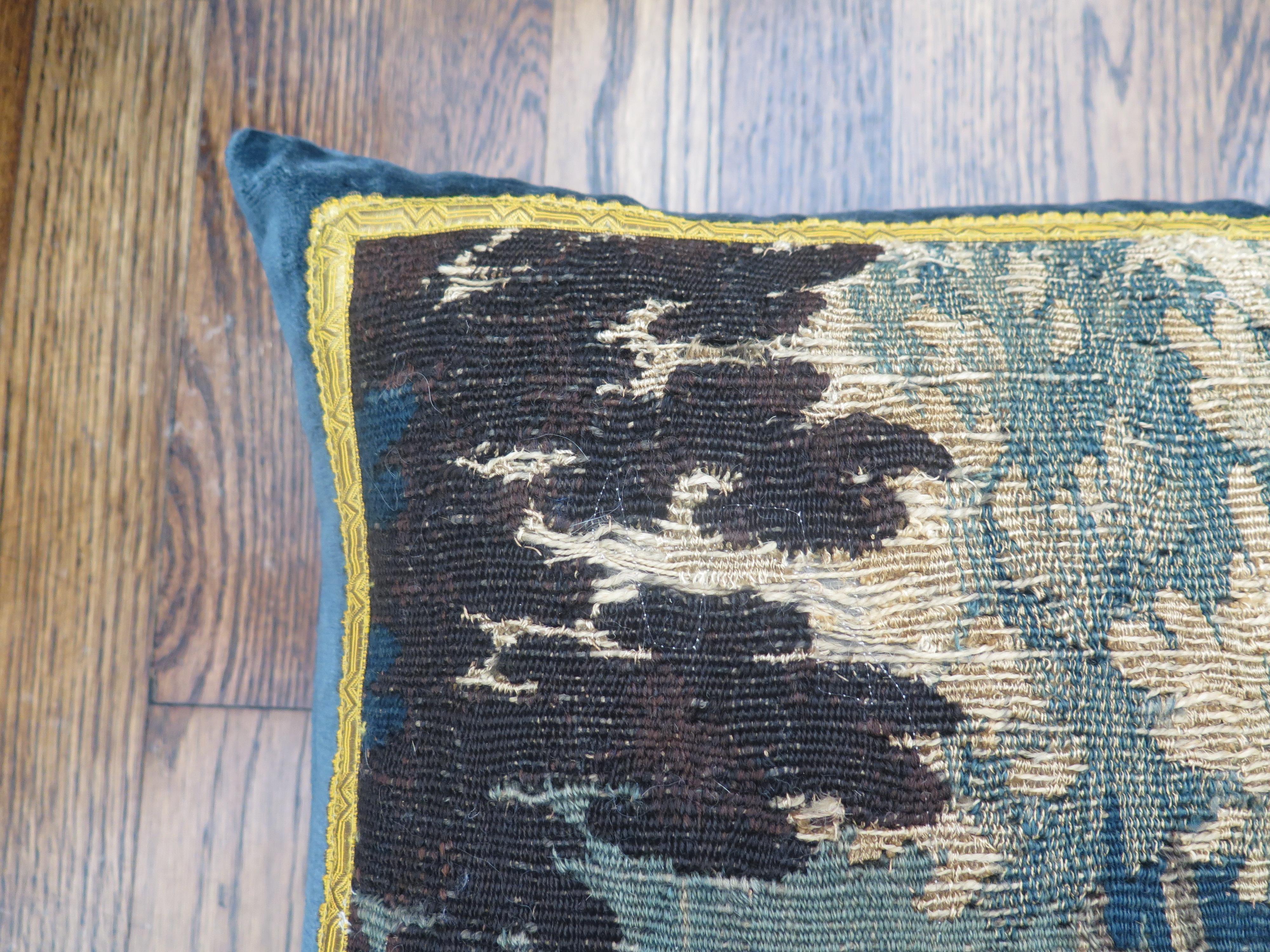 Maison Maison 18th Century Verdure Tapestry Fragment Pillow In Good Condition In Houston, TX