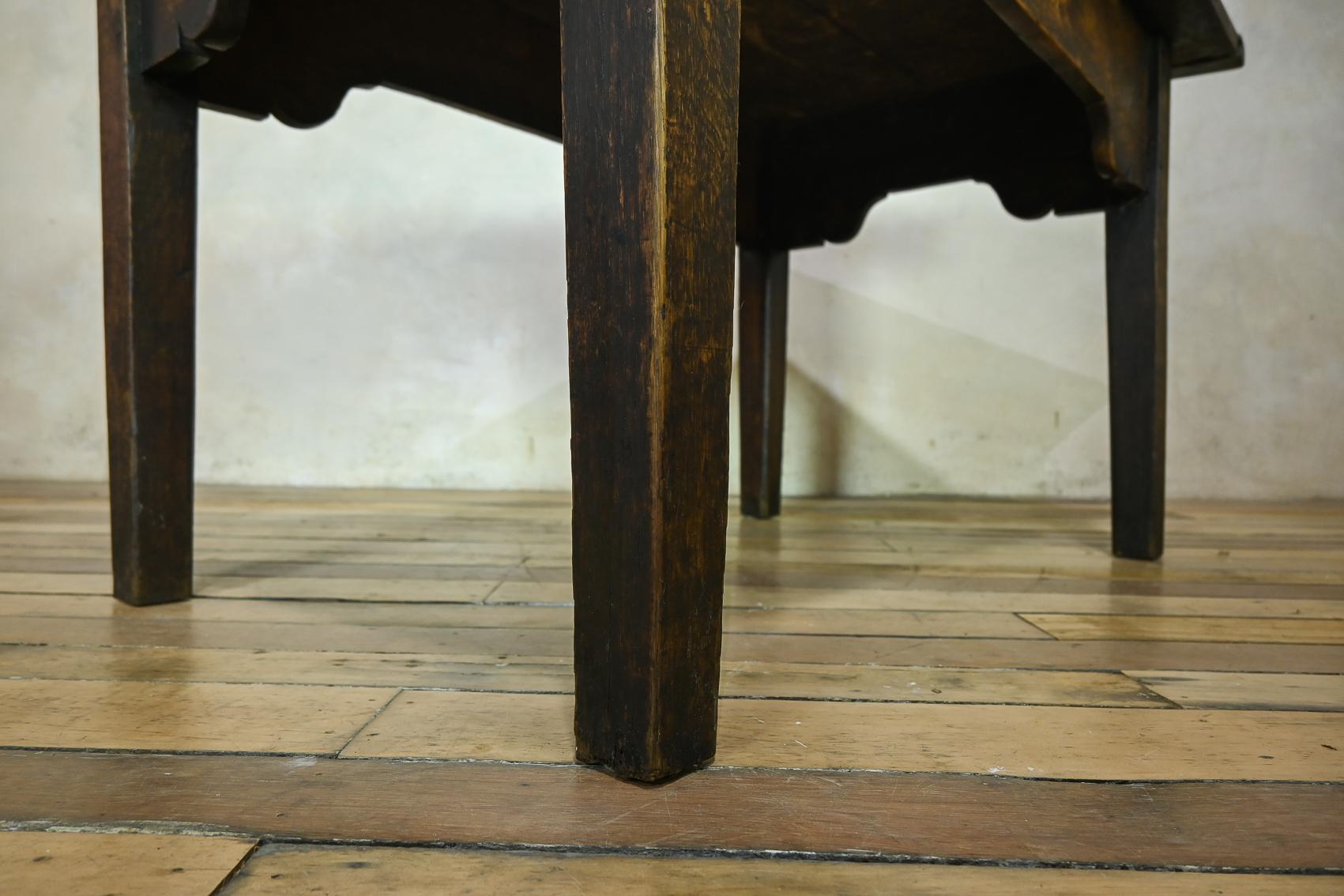 A Small 18th Century Vernacular Oak Country Farmhouse Table For Sale 2
