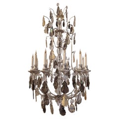 18th Century Versailles Chandelier with 12 Lights in Bronze and Silver