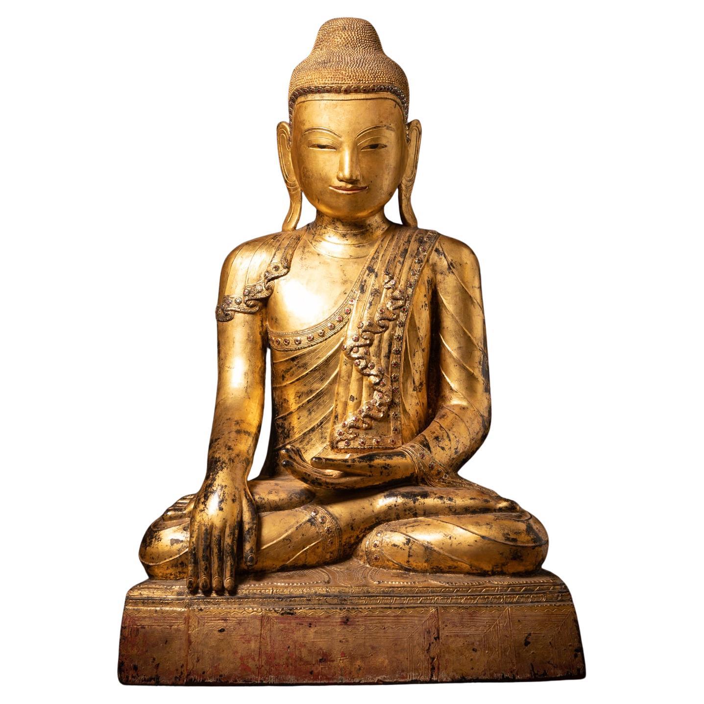 XVIIIe siècle Très grande statue de Bouddha birmane ancienne et spéciale