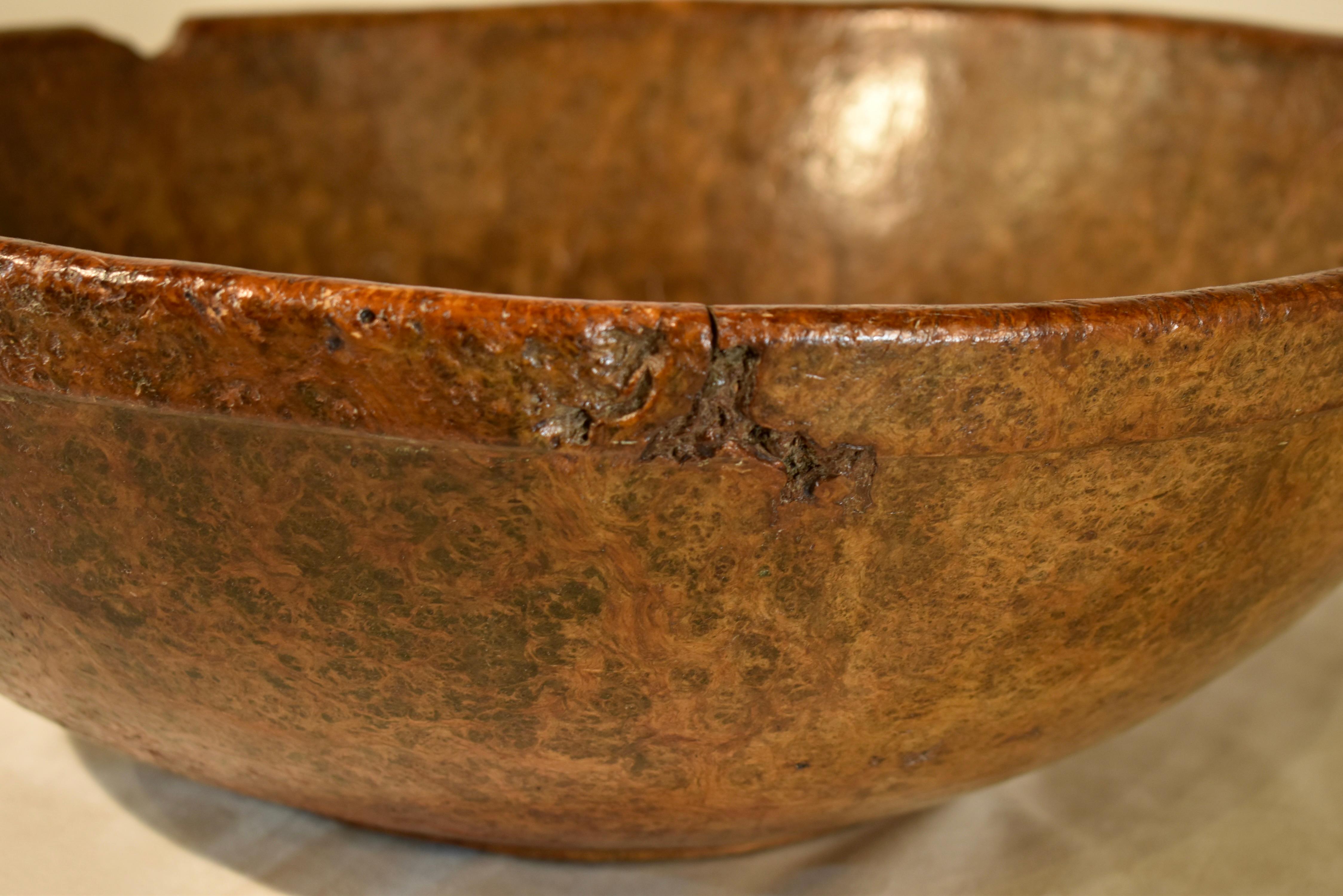 Turned 18th Century Very Large Burl Bowl For Sale