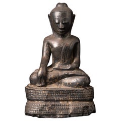 18th century Very nice antique silver Burmese Buddha statue from Burma