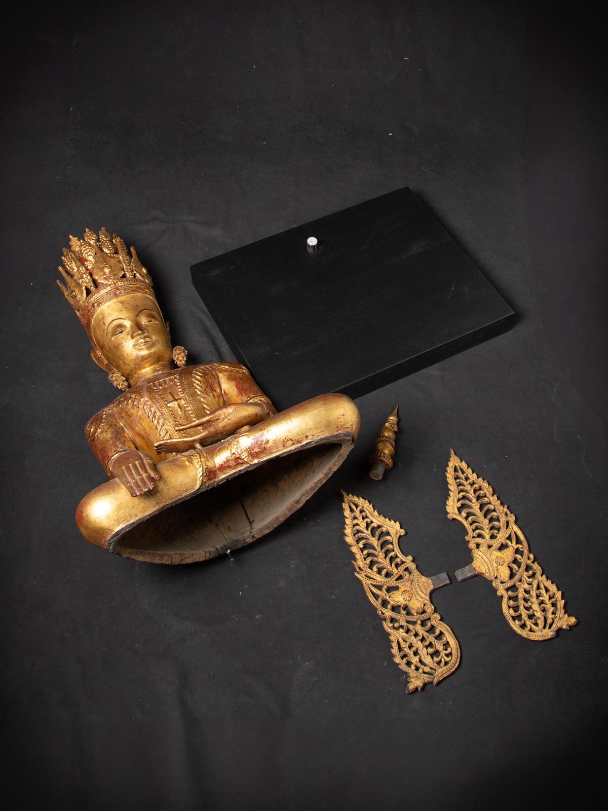 18. Jahrhundert Ganz besonderer antiker birmanischer gekrönter Buddha in Bhumisparsha Mudra im Angebot 2
