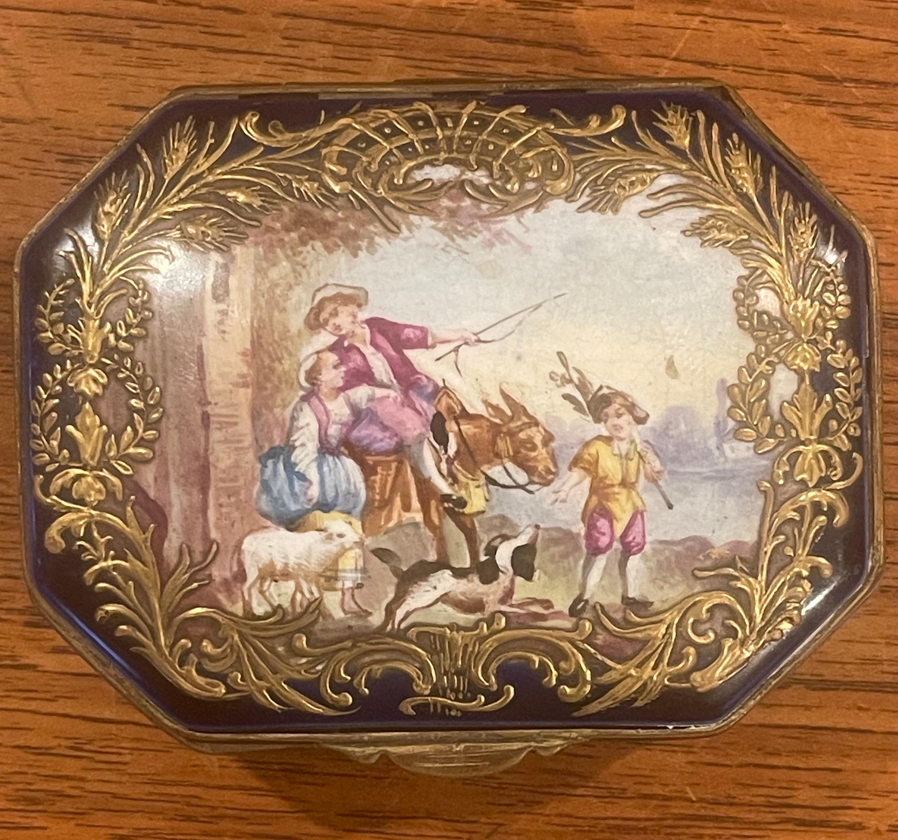 18th Century Victorian Enamel and Ormulu Lidded Box by Sevres 5