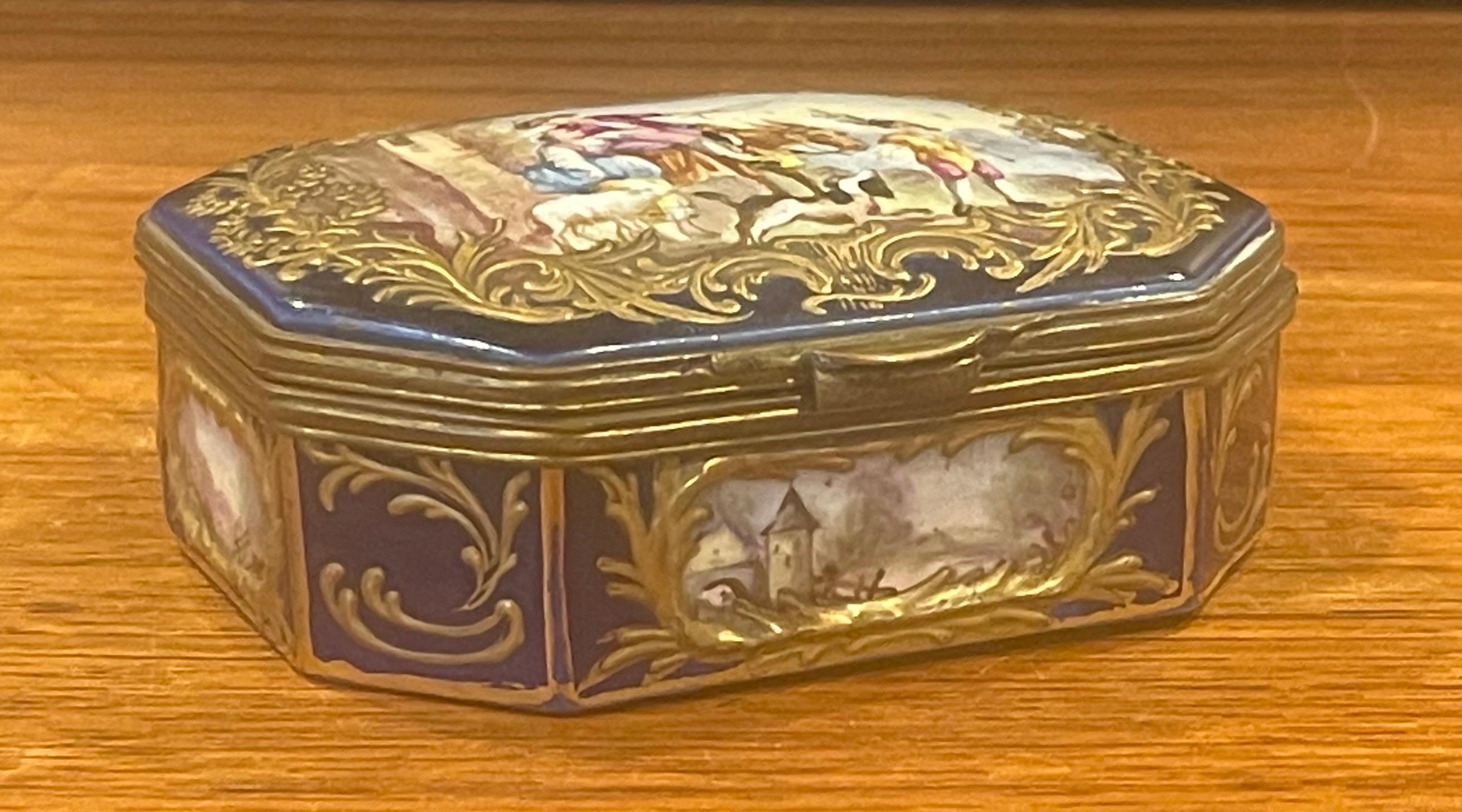 18th Century Victorian Enamel and Ormulu Lidded Box by Sevres In Good Condition In San Diego, CA
