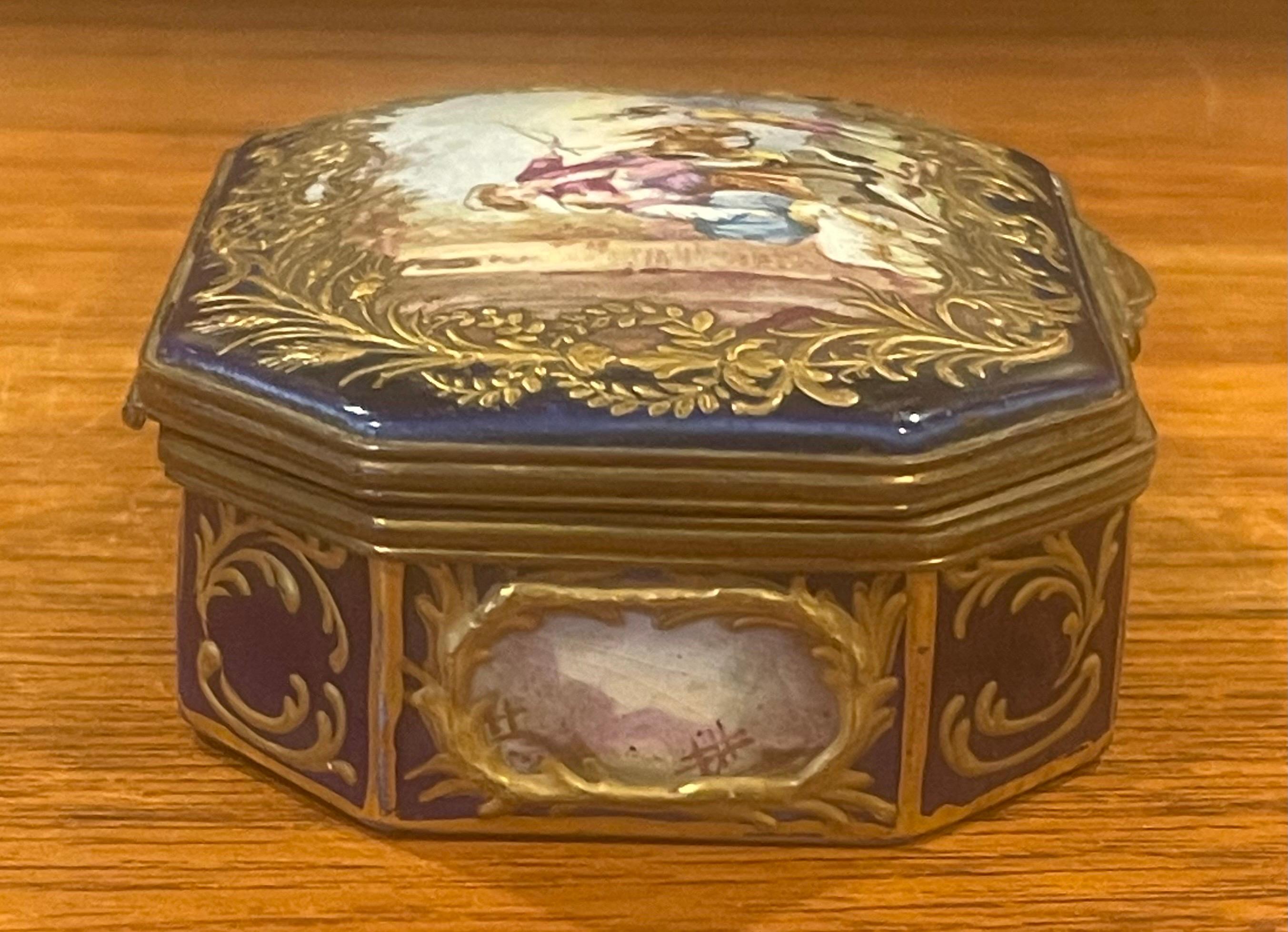 19th Century 18th Century Victorian Enamel and Ormulu Lidded Box by Sevres