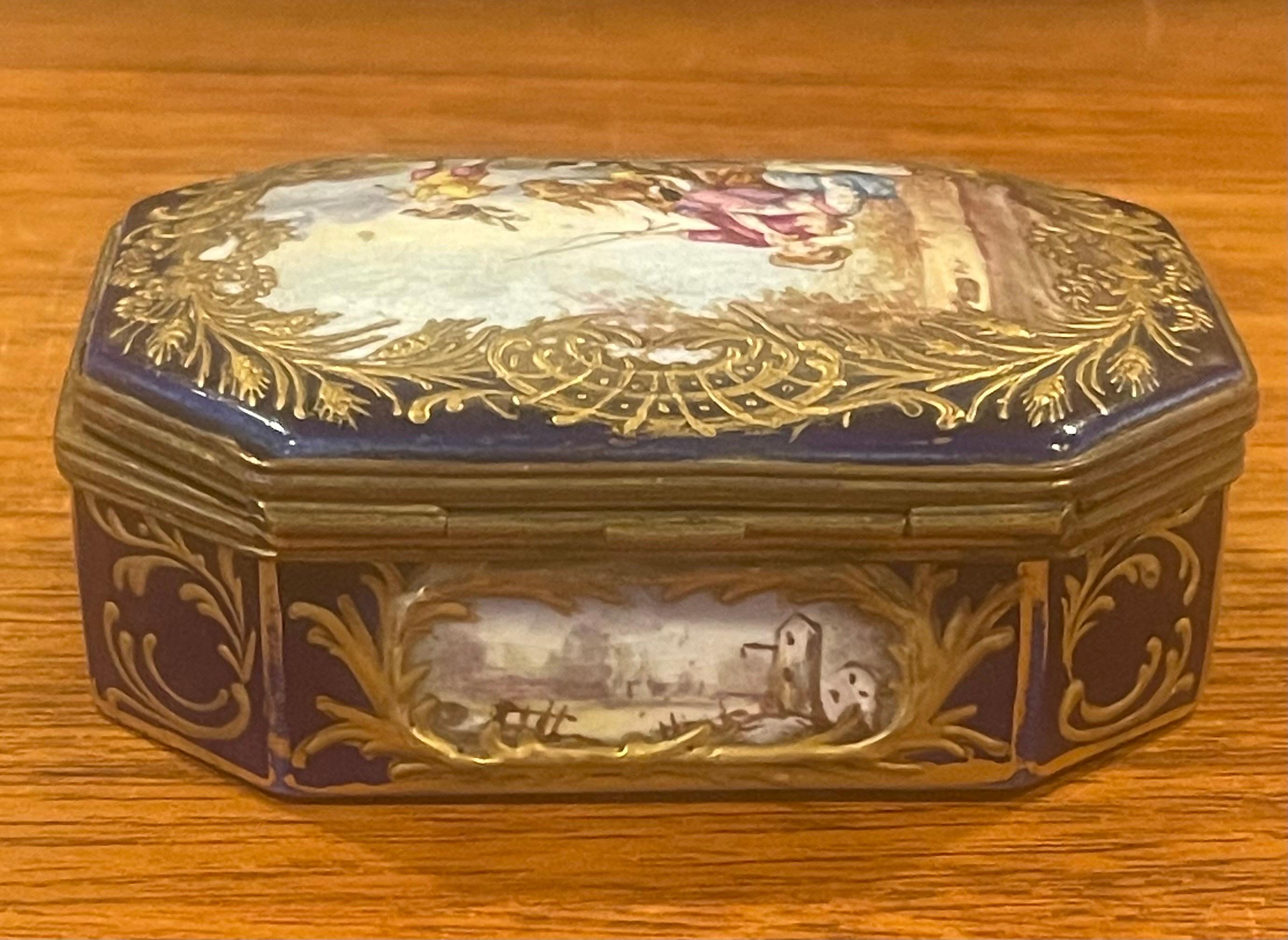 Porcelain 18th Century Victorian Enamel and Ormulu Lidded Box by Sevres