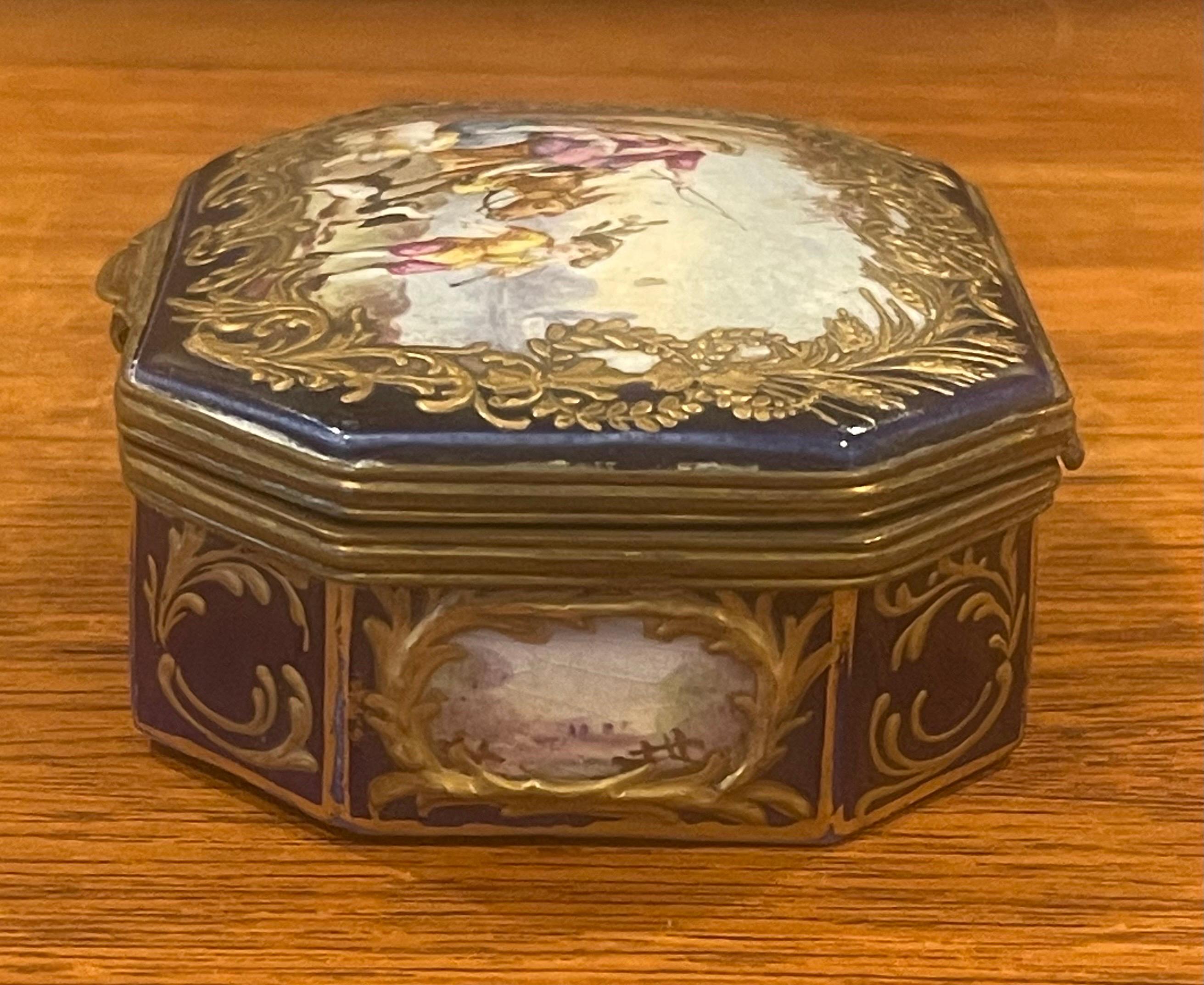 18th Century Victorian Enamel and Ormulu Lidded Box by Sevres 1