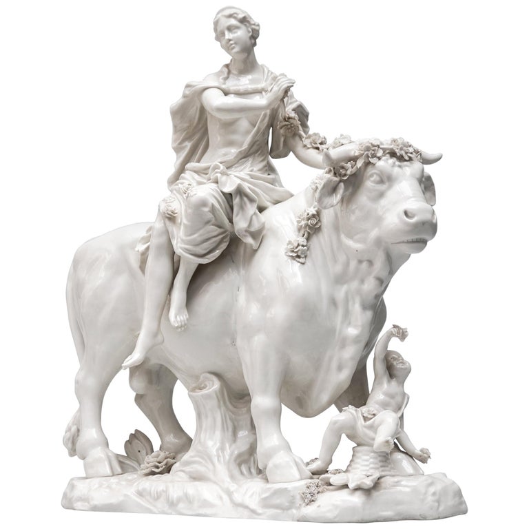 18th Century Viennese Figural Porcelain Greek Mythology Group of Europa