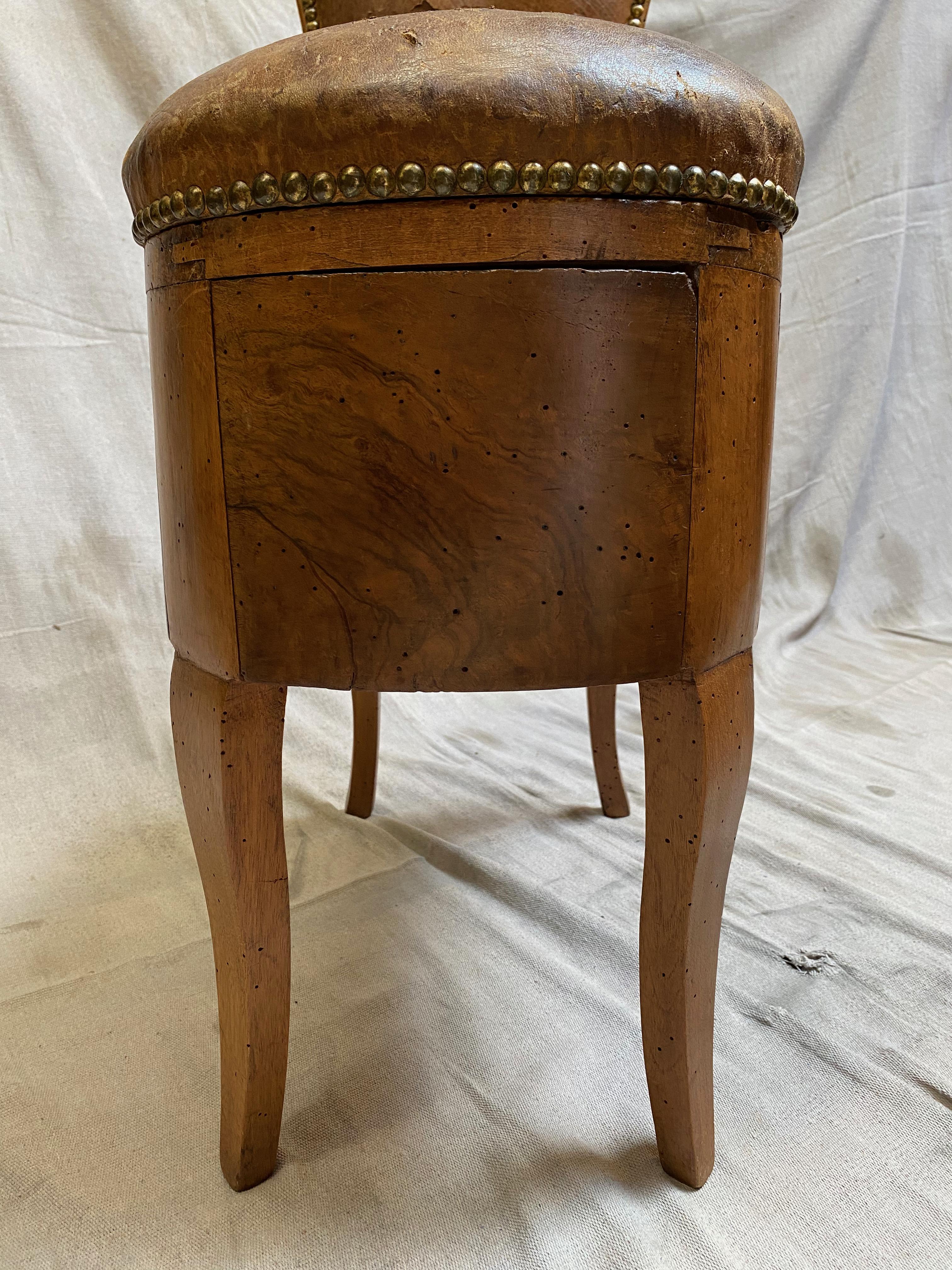 Brass 18th Century Vintage French Commode Chair For Sale