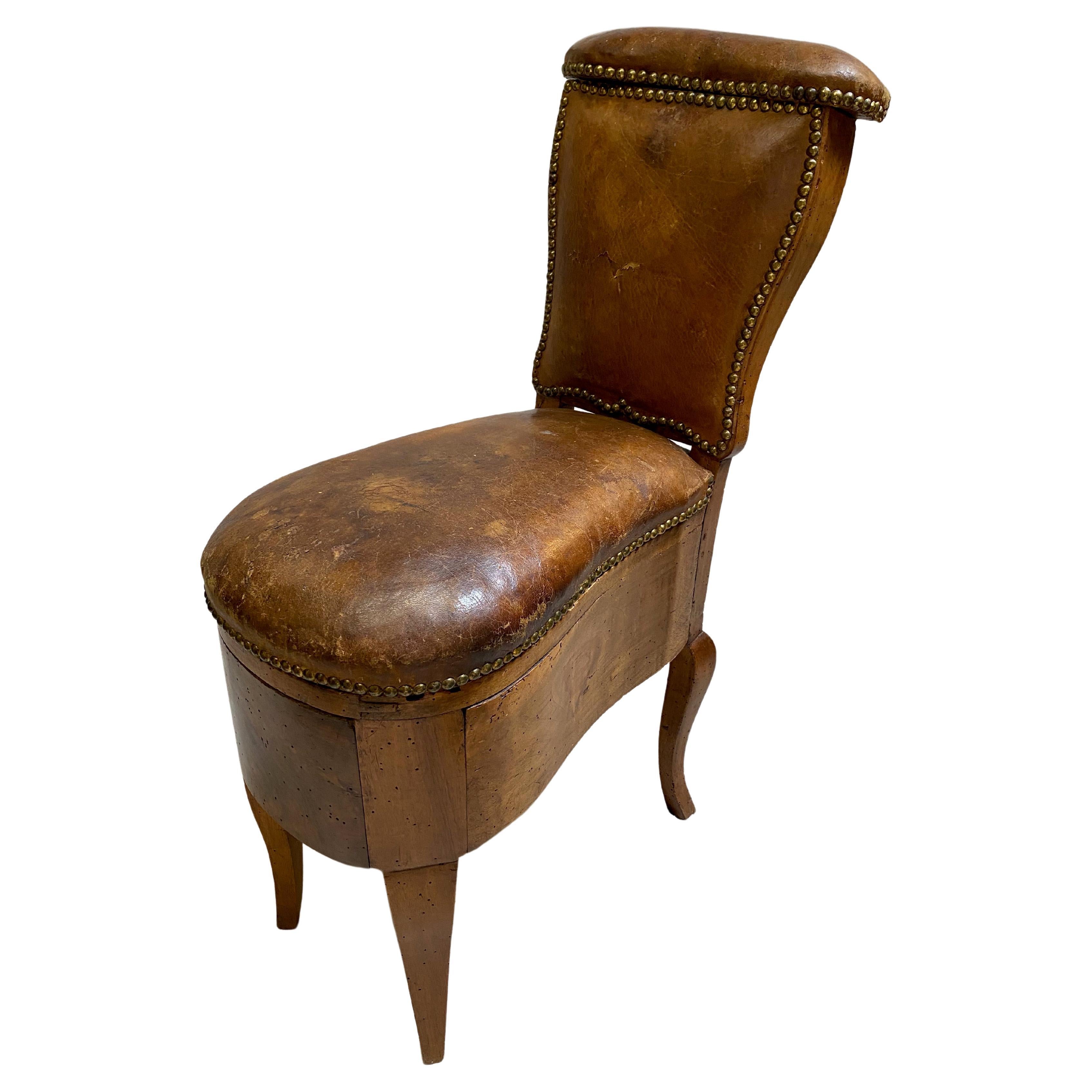 18th Century Vintage French Commode Chair For Sale