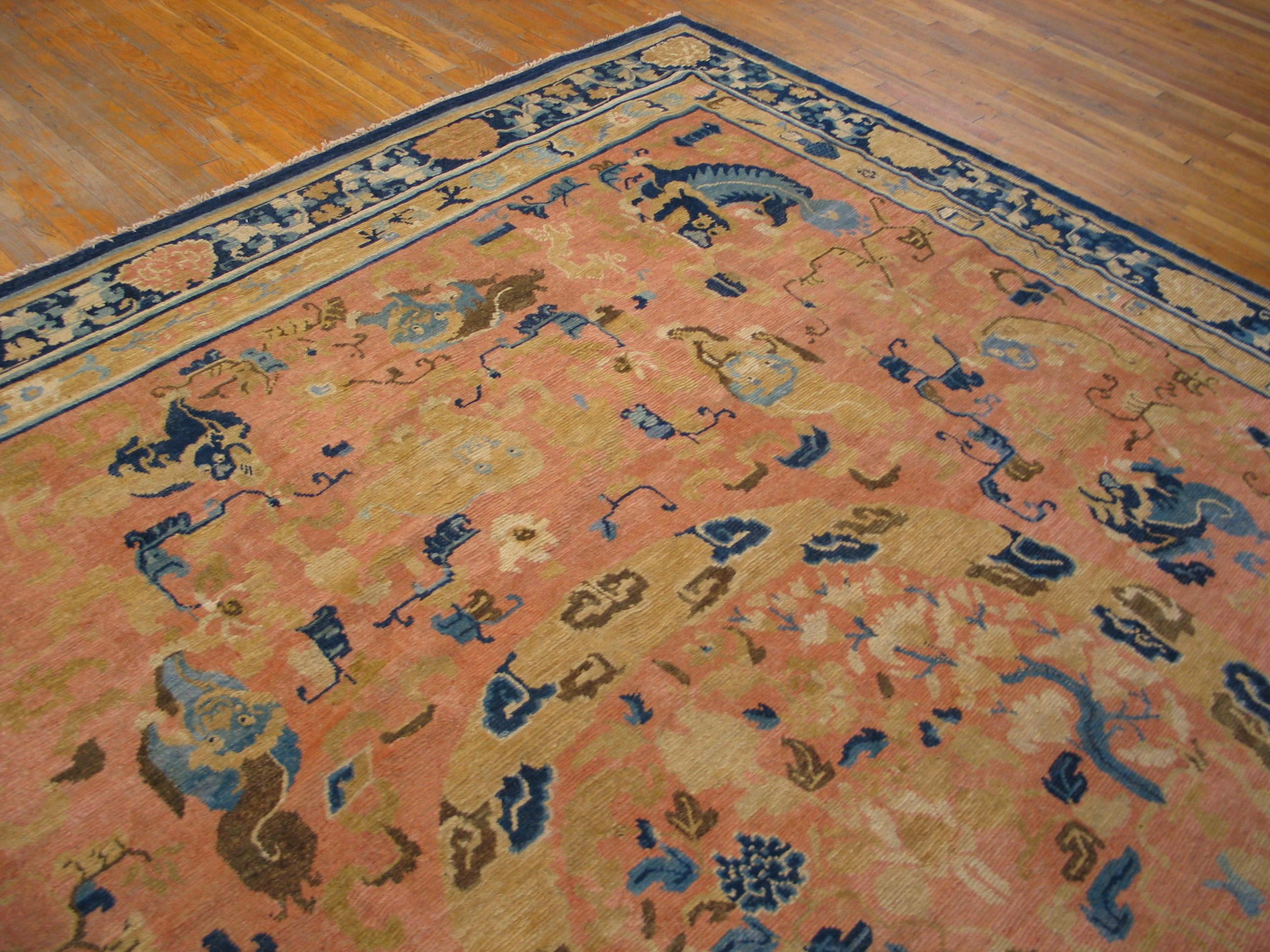 Late 18th Century 18th Century W. Chinese Ningxia Carpet ( 11'3