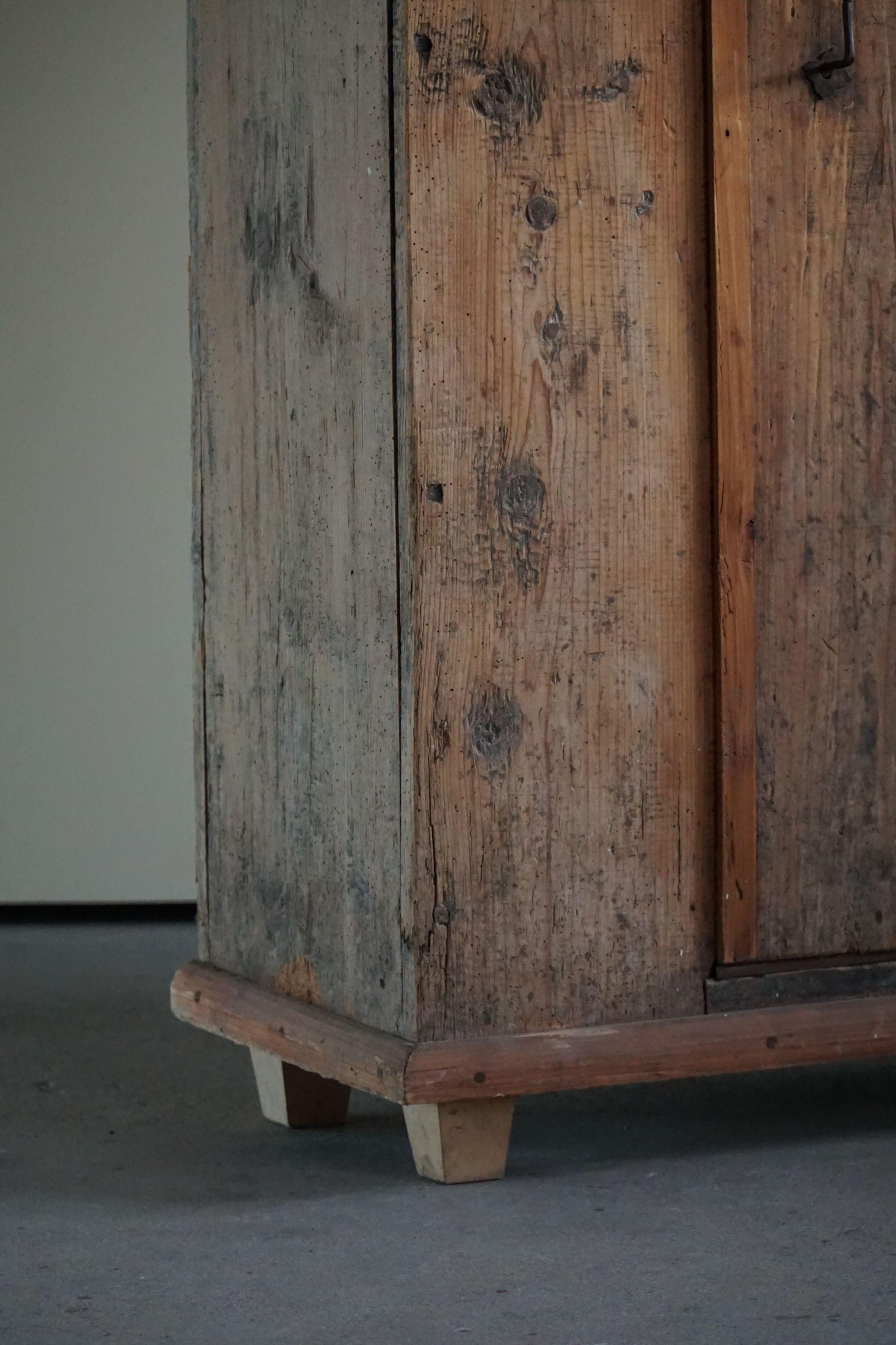 18th Century Wabi Sabi Antique Cabinet in Pine, Handcrafted in Sweden 5