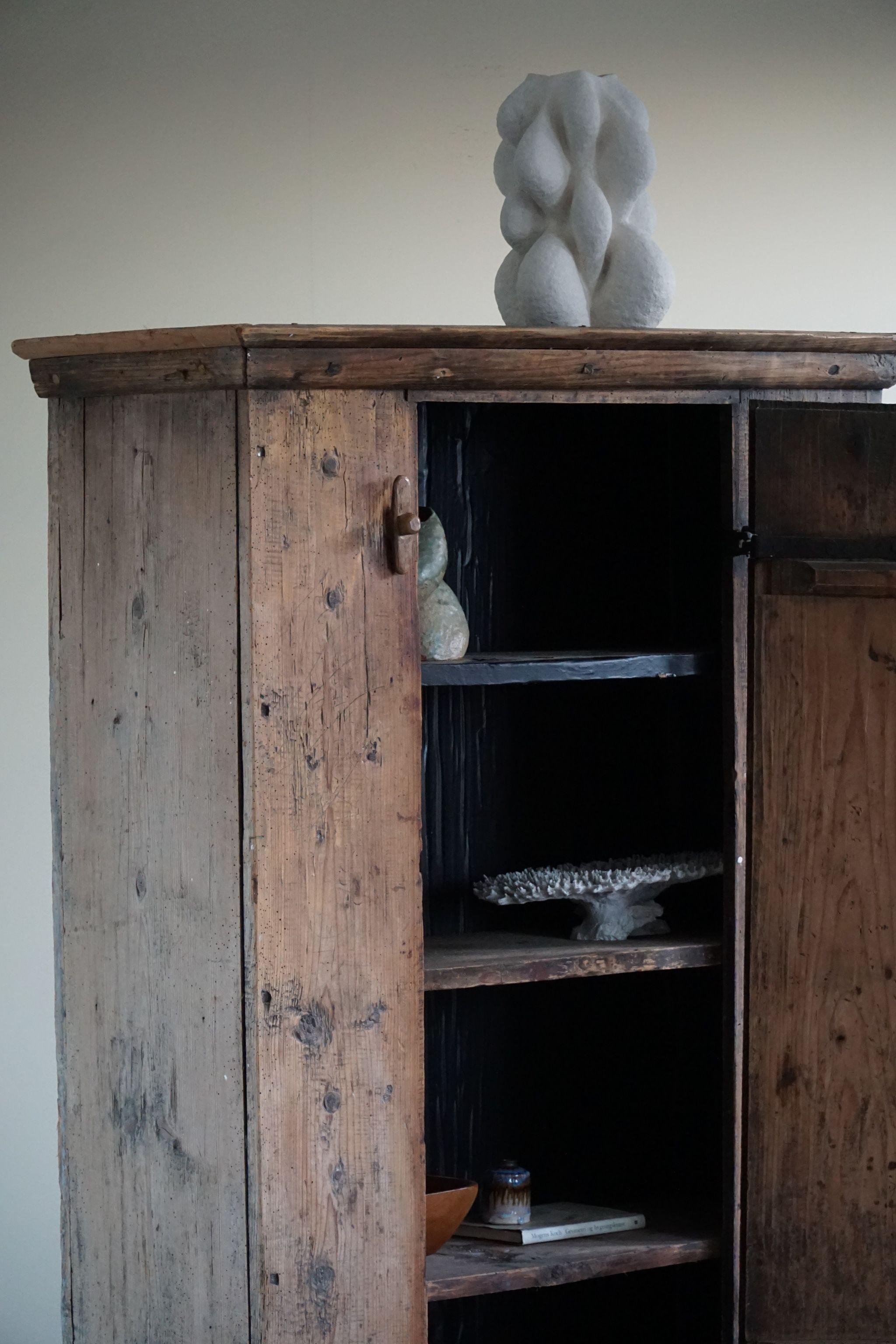 18th Century Wabi Sabi Antique Cabinet in Pine, Handcrafted in Sweden 6