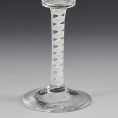 18th Century Waisted Bucket Bowl Single Series Opaque Twist Wine Glass c1760