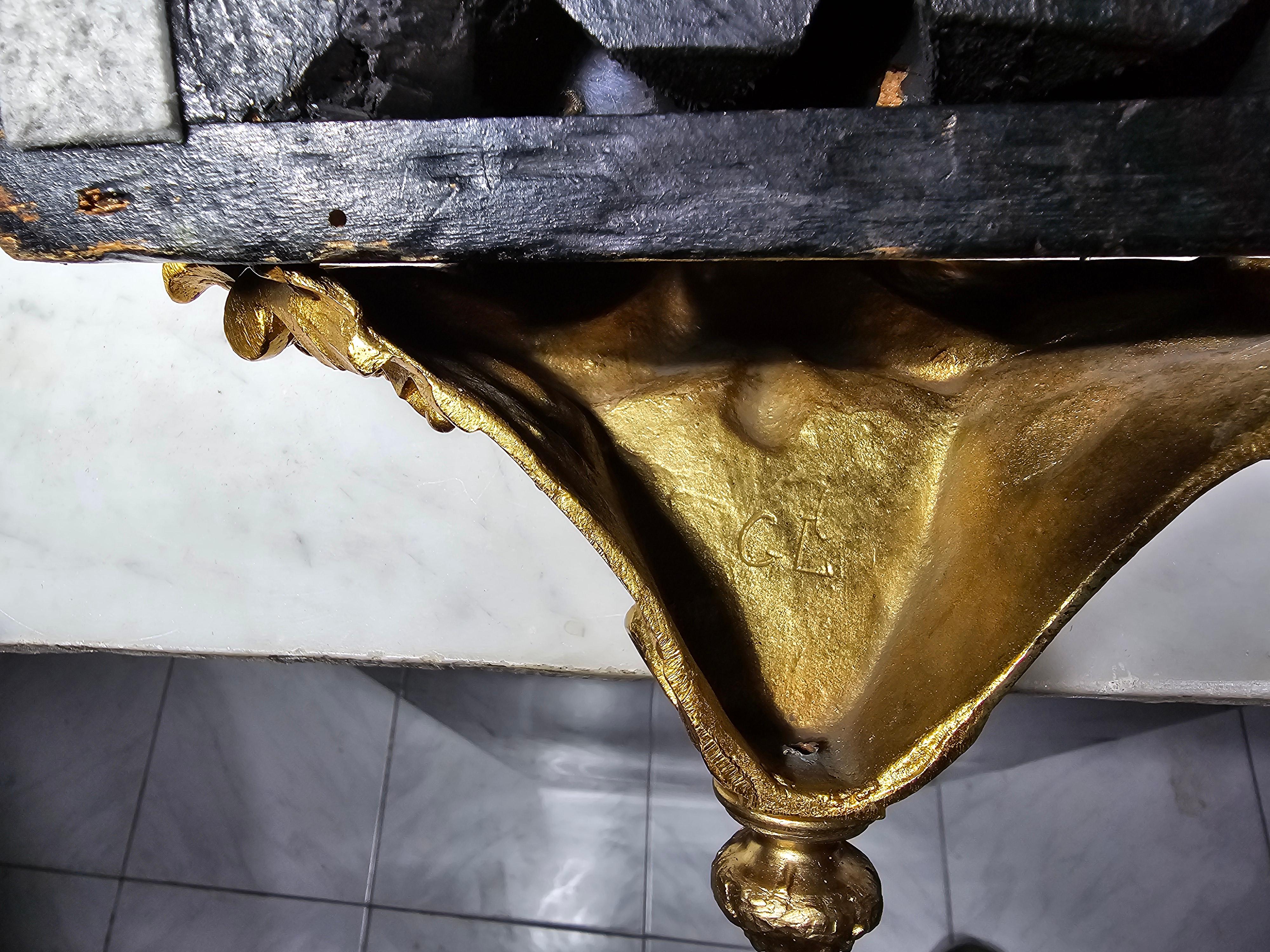 18th Century Wall Pedestal with Boulle Marquetry and Mercury Gilt Bronzes For Sale 7