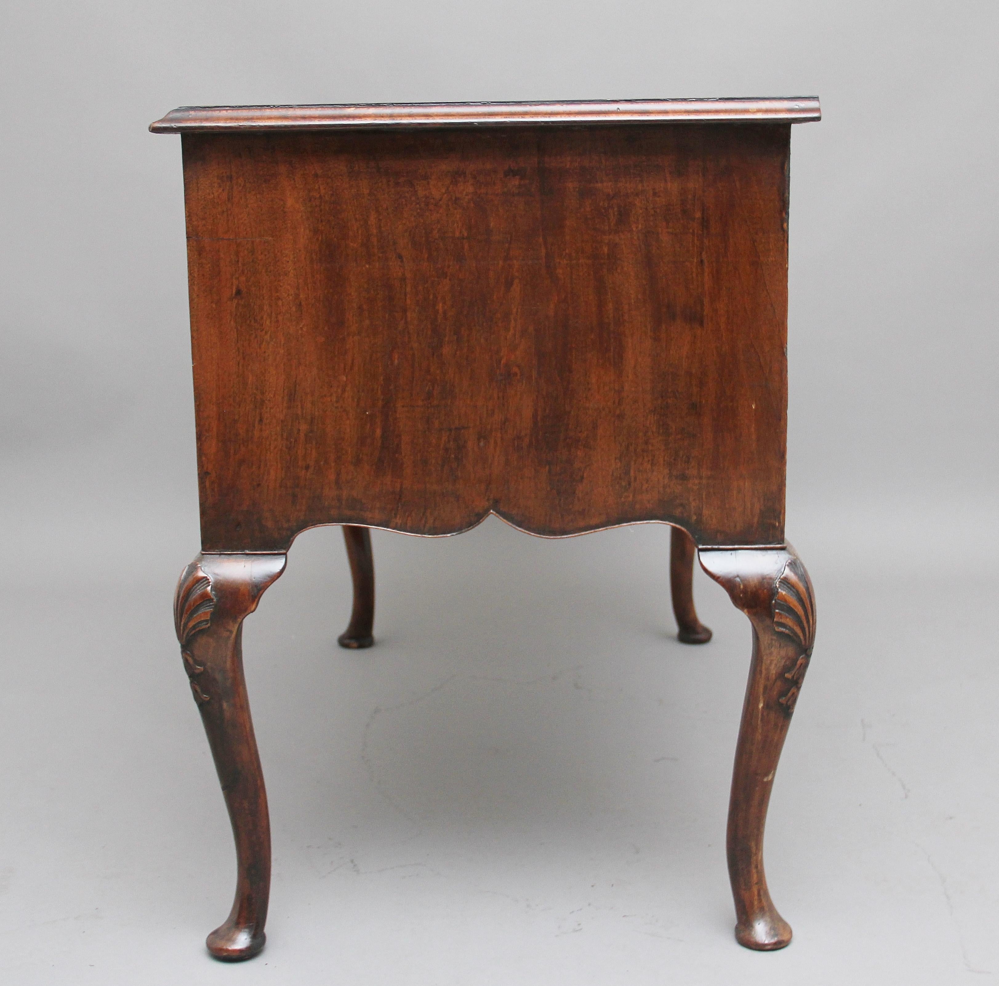 Late 18th Century 18th Century Walnut and Feather Banded Lowboy For Sale