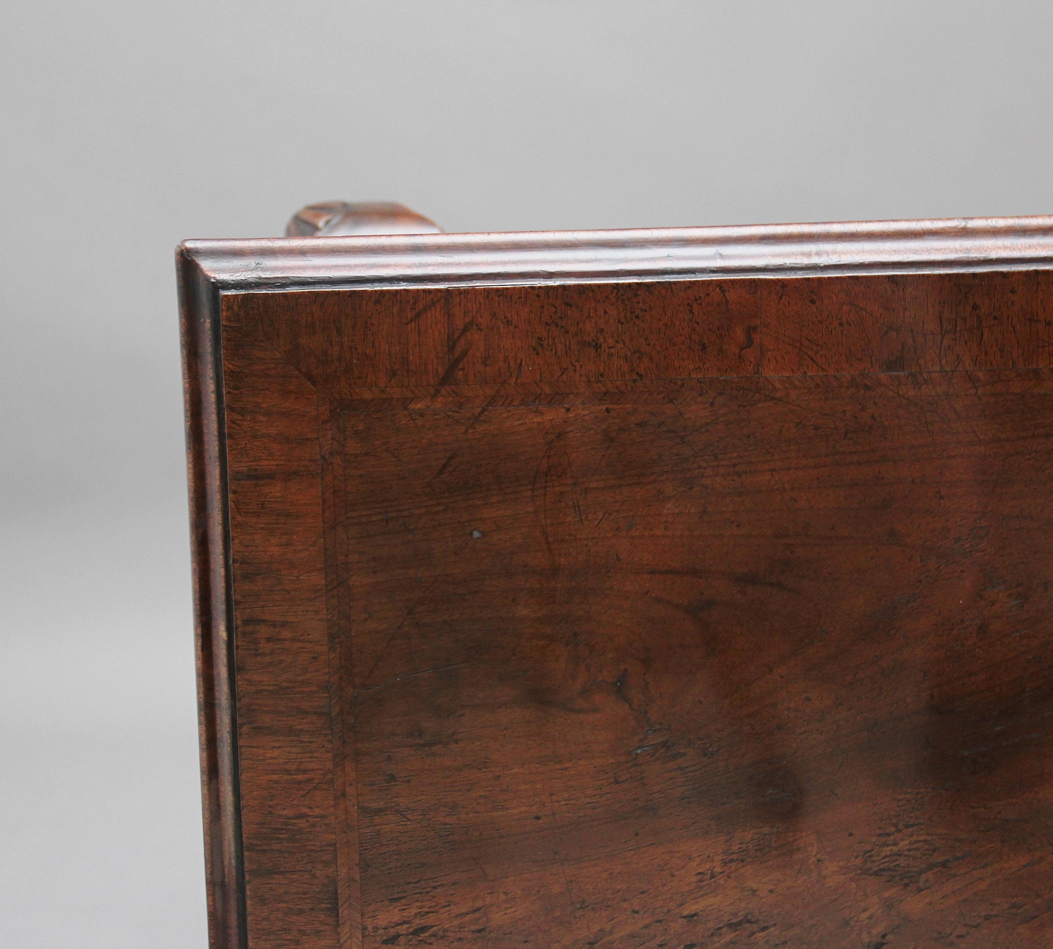 18th Century Walnut and Feather Banded Lowboy For Sale 2