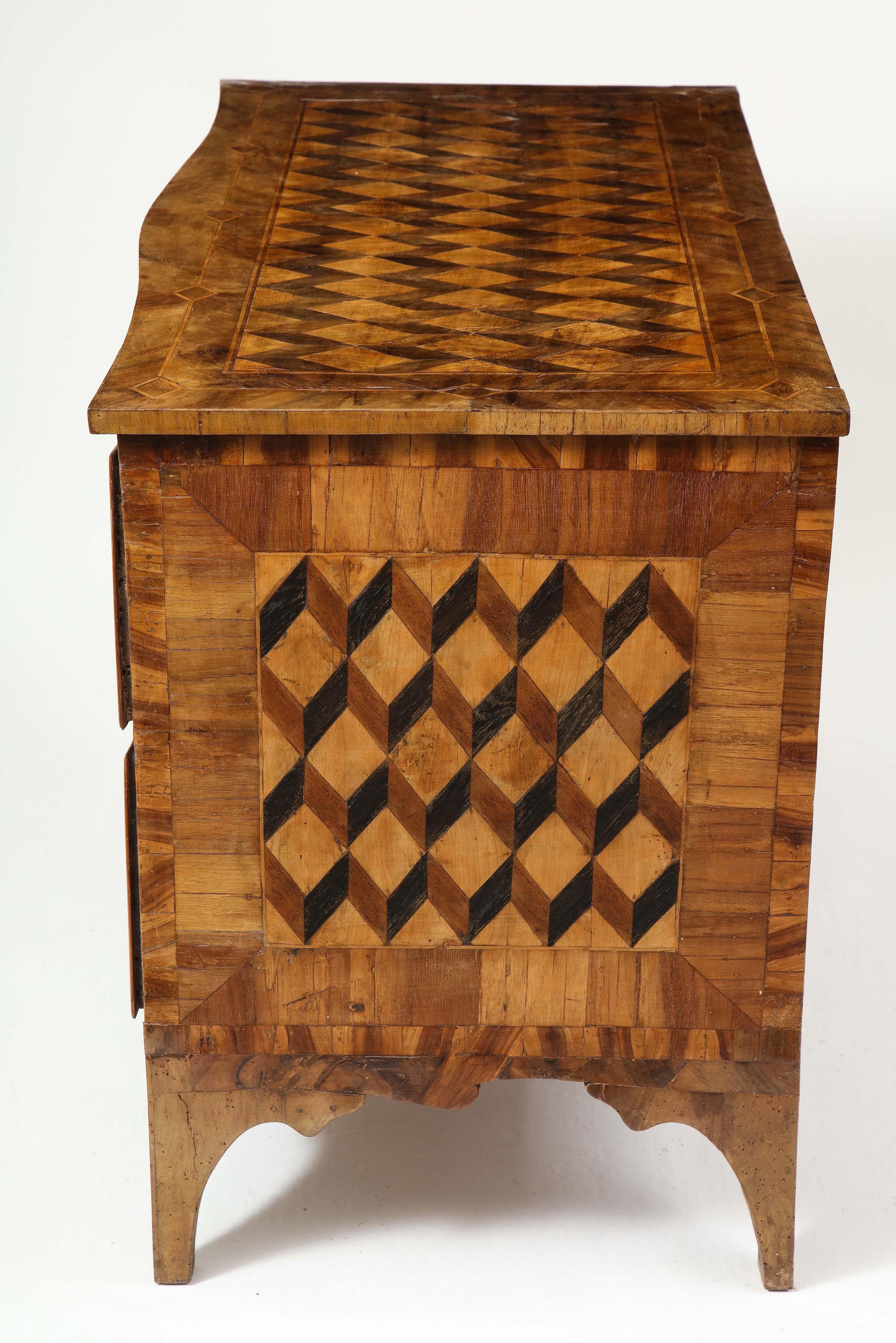 18th Century Walnut and Fruitwood Parquetry Commode 3
