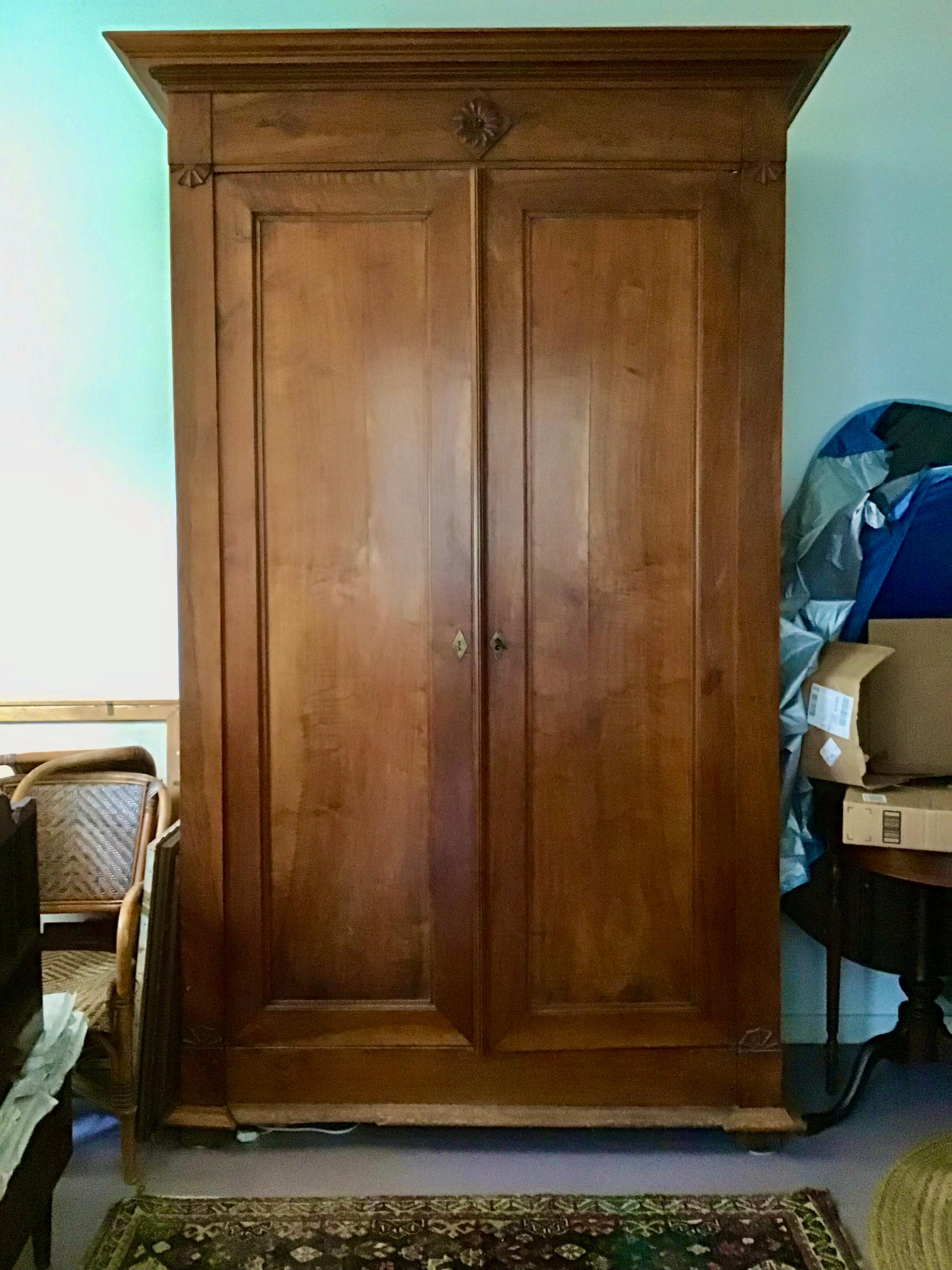 18th Century and Earlier 18th Century Walnut Antique Armoire For Sale