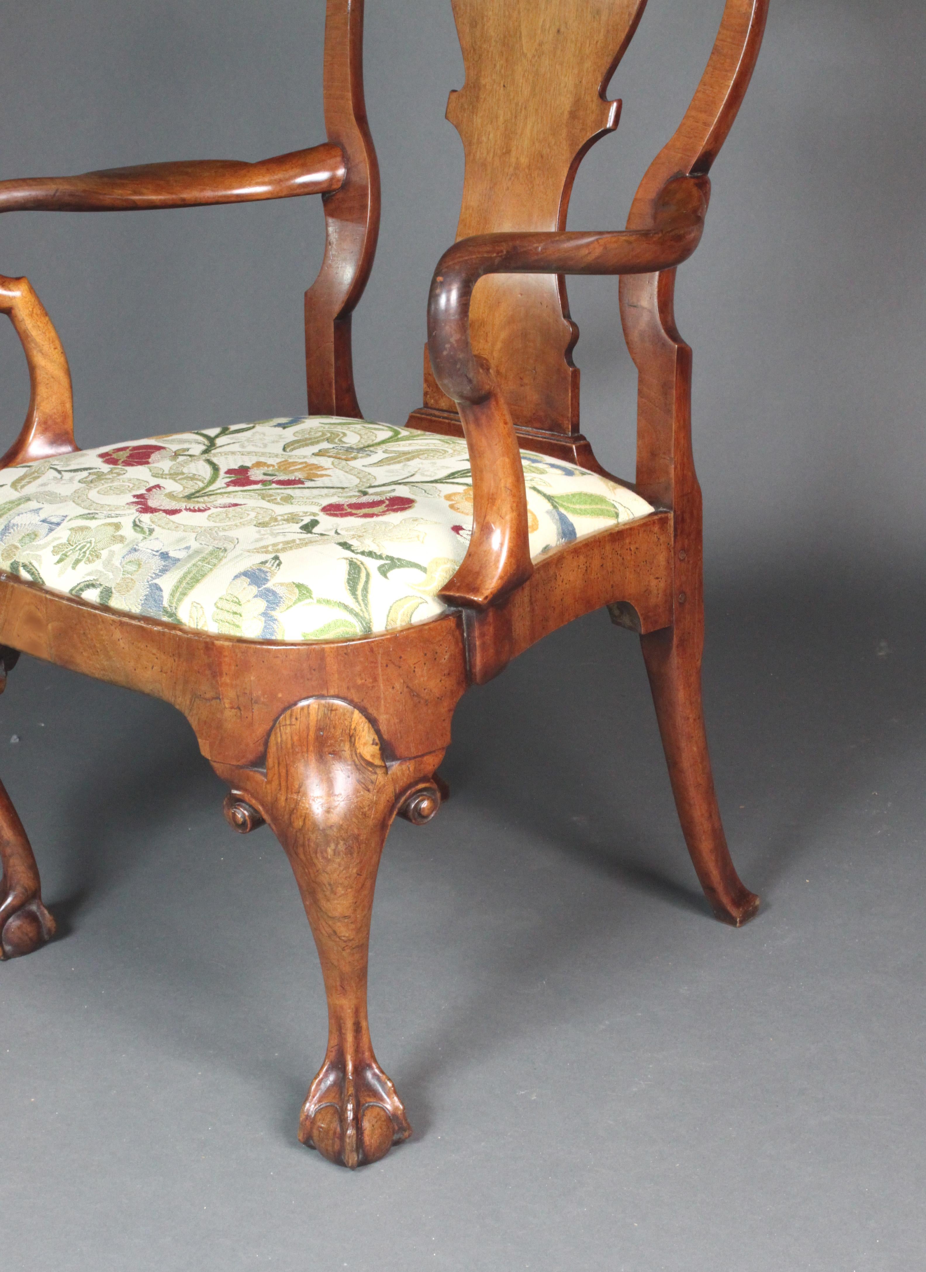 English 18th Century Walnut Arm Chair