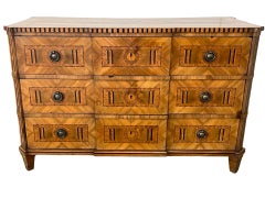 18th Century Walnut Austrian Neoclassical Chest Of Drawer With Fruitwood Inlay