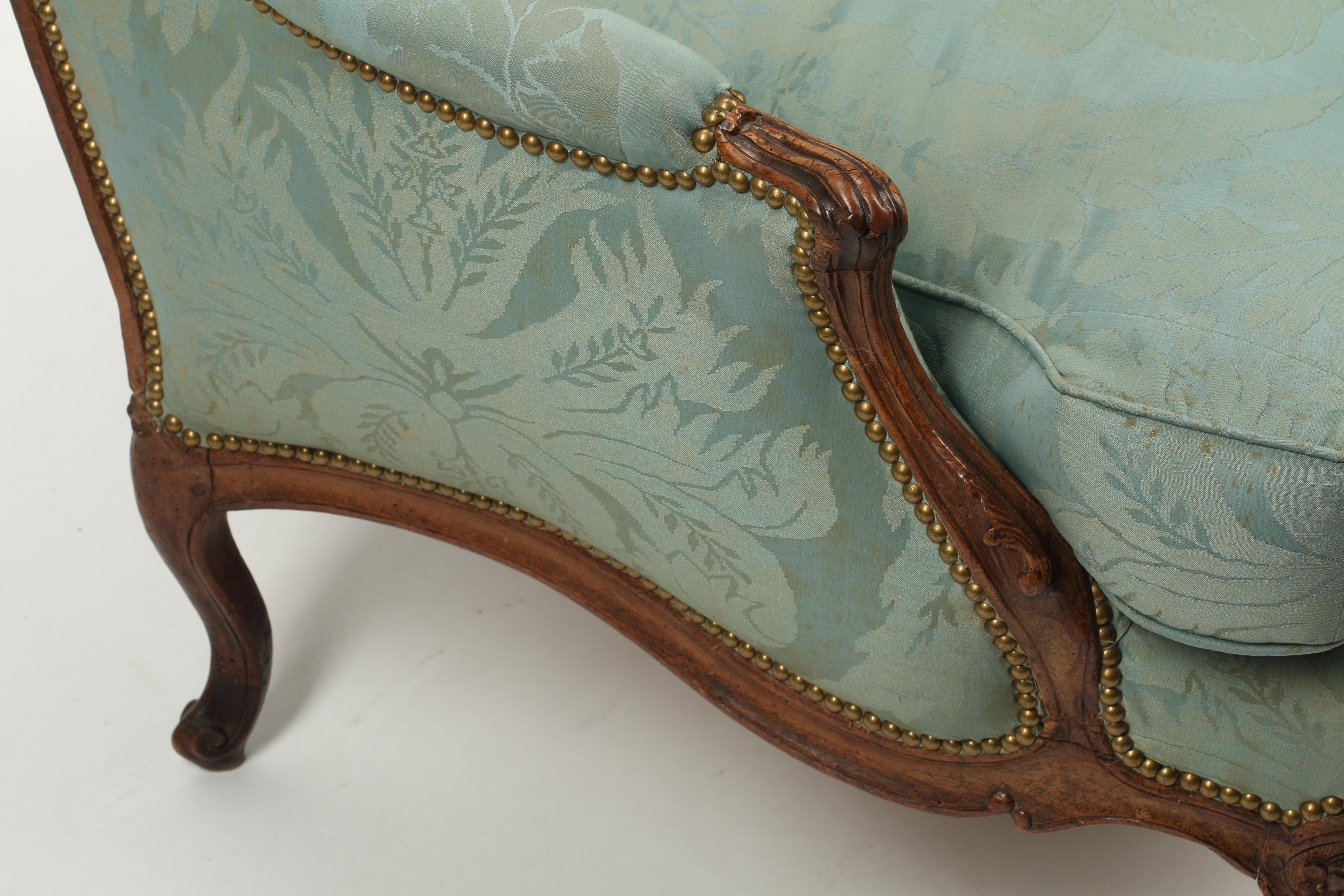 18th Century Walnut Bregere, Upholstered For Sale 1