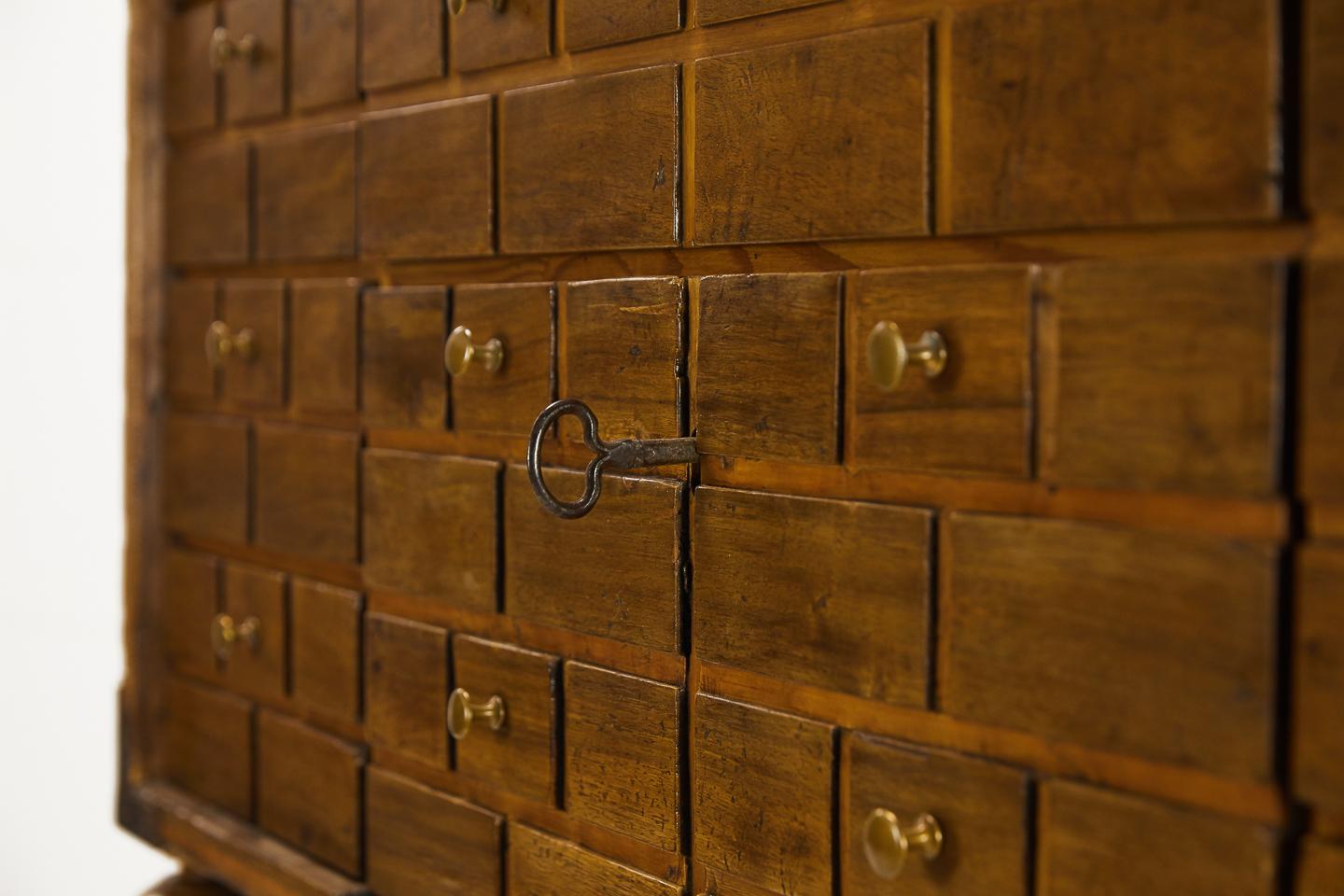 European 18th Century Walnut Cabinet on Stand