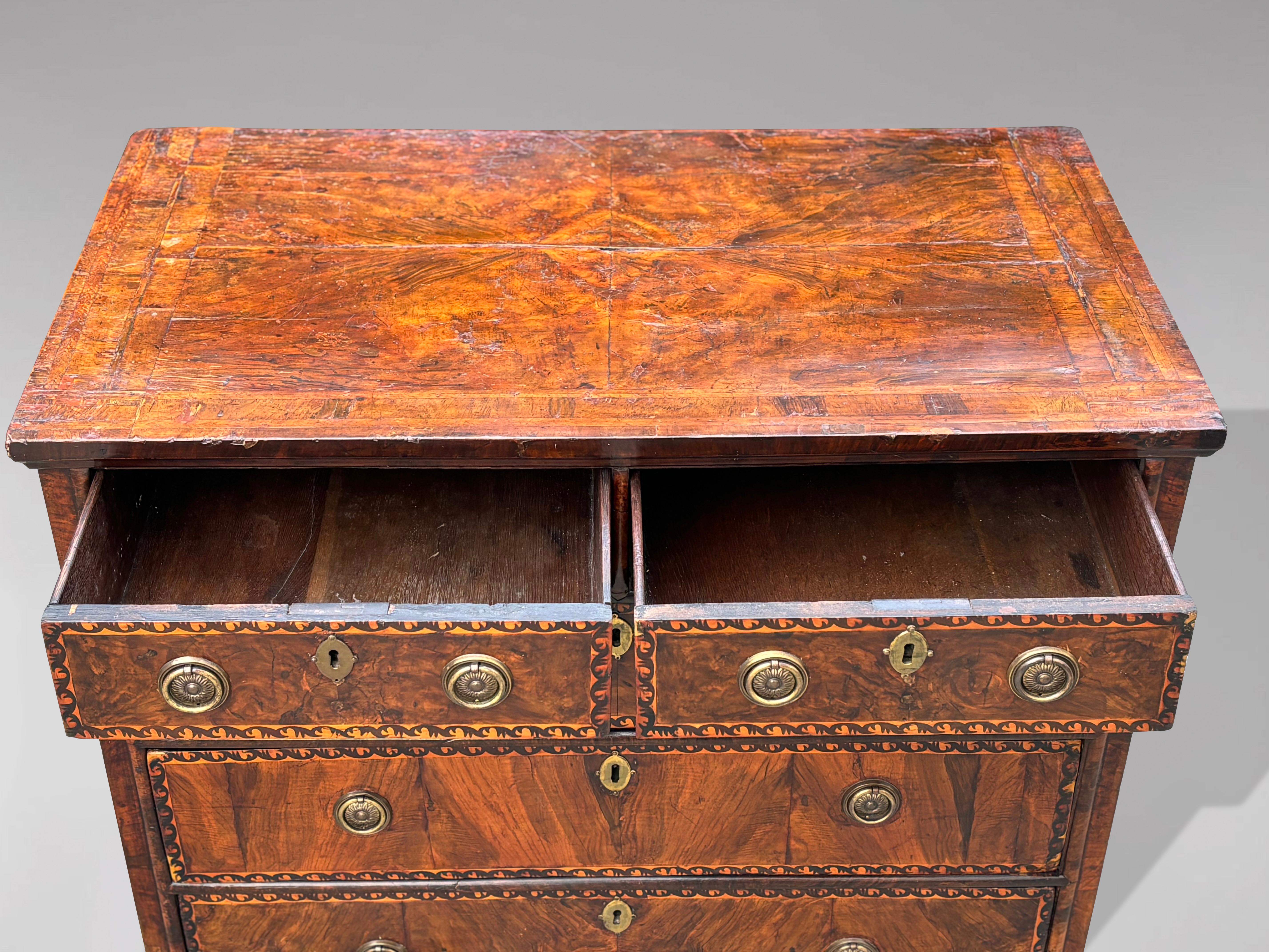 George II 18th Century Walnut Chest of Drawers For Sale
