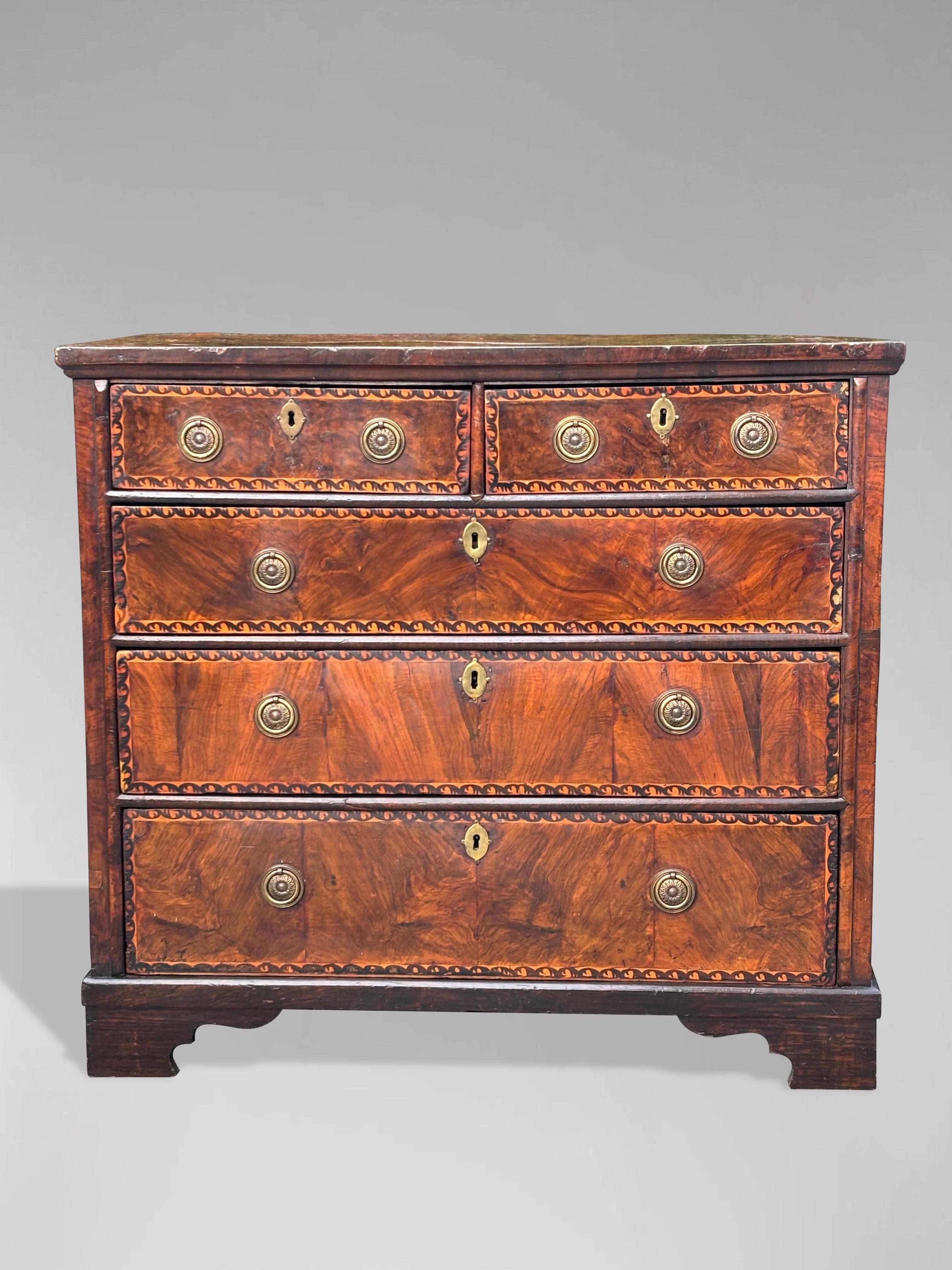 Oak 18th Century Walnut Chest of Drawers For Sale