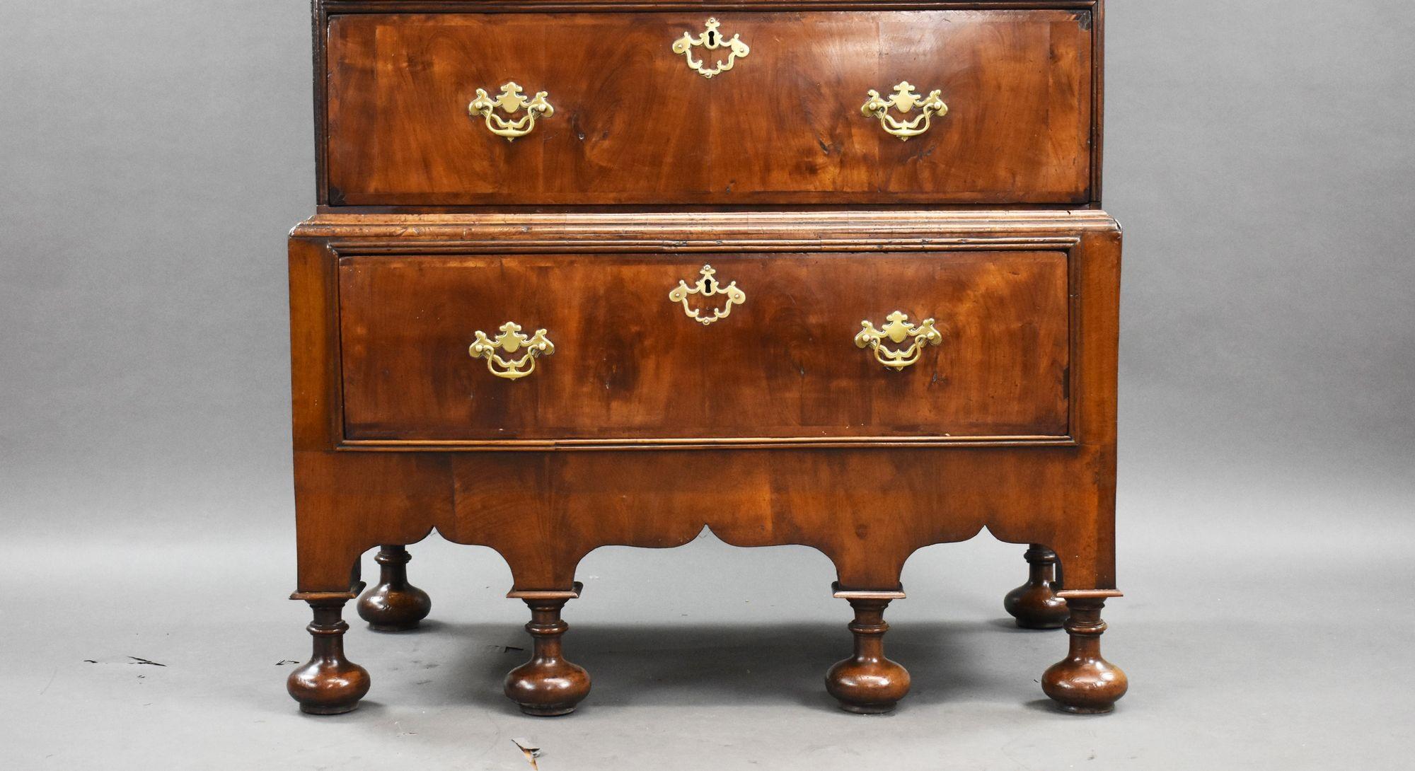 18th Century and Earlier 18th Century Walnut Chest on Stand For Sale