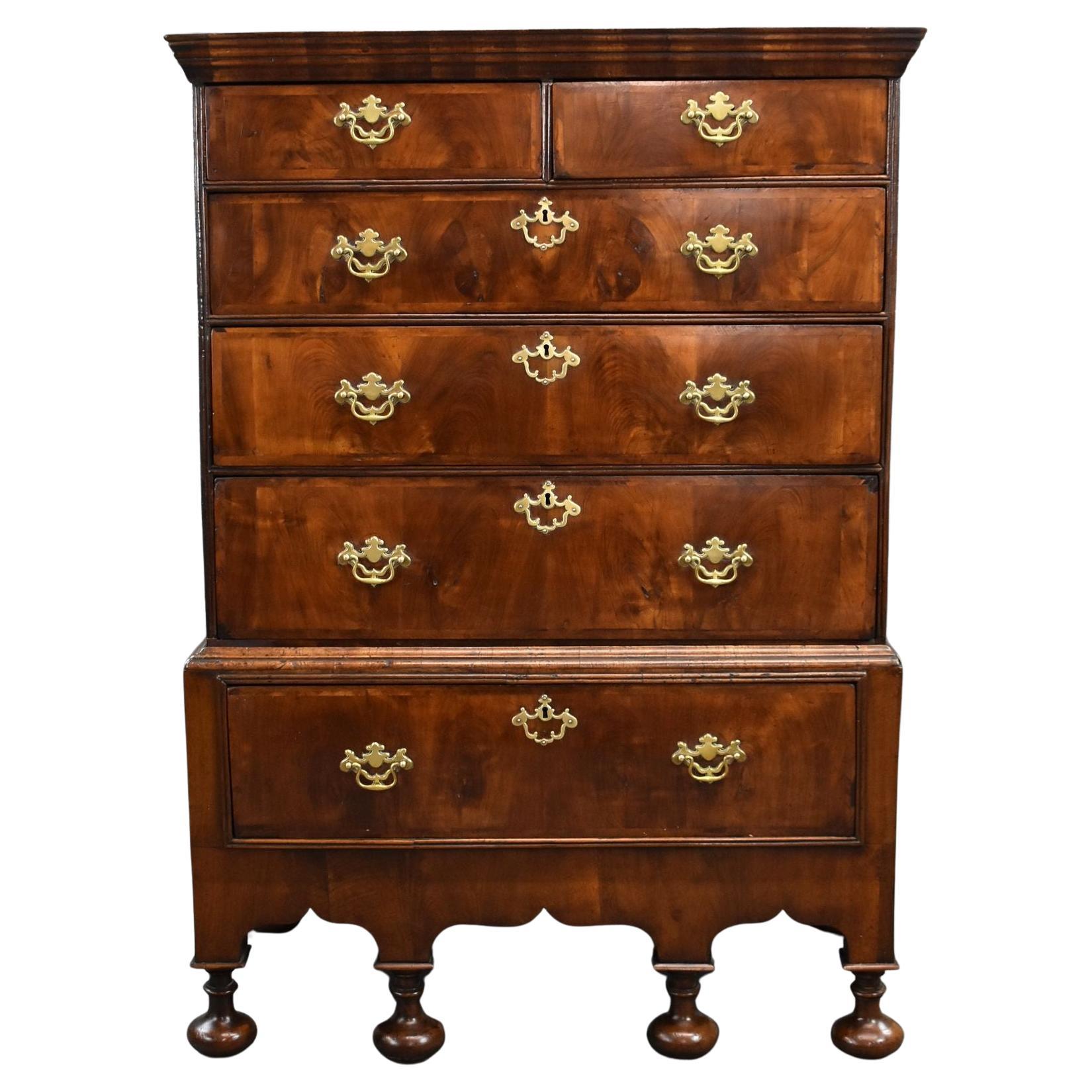 18th Century Walnut Chest on Stand For Sale