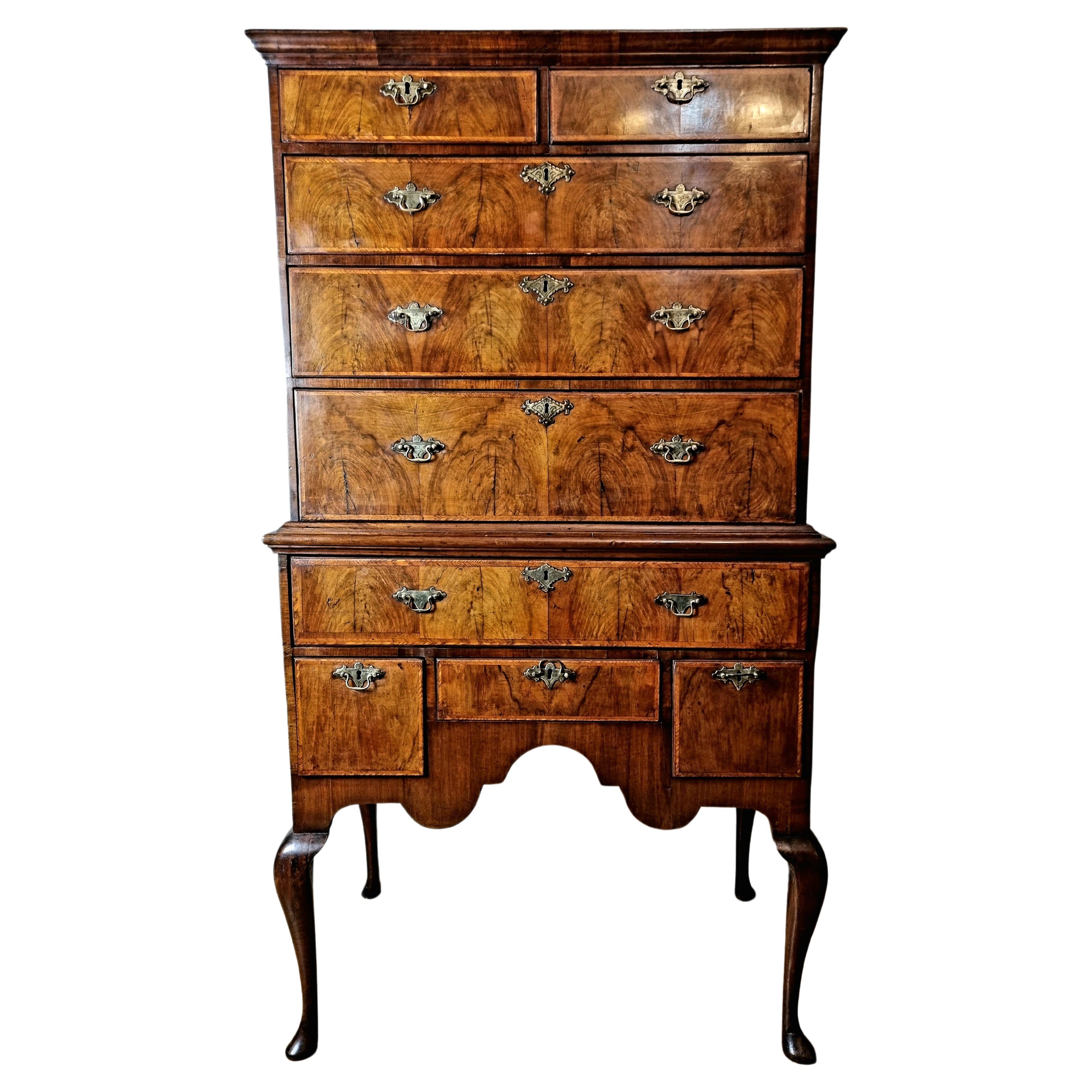 18th Century Walnut Chest On Stand Queen Anne For Sale